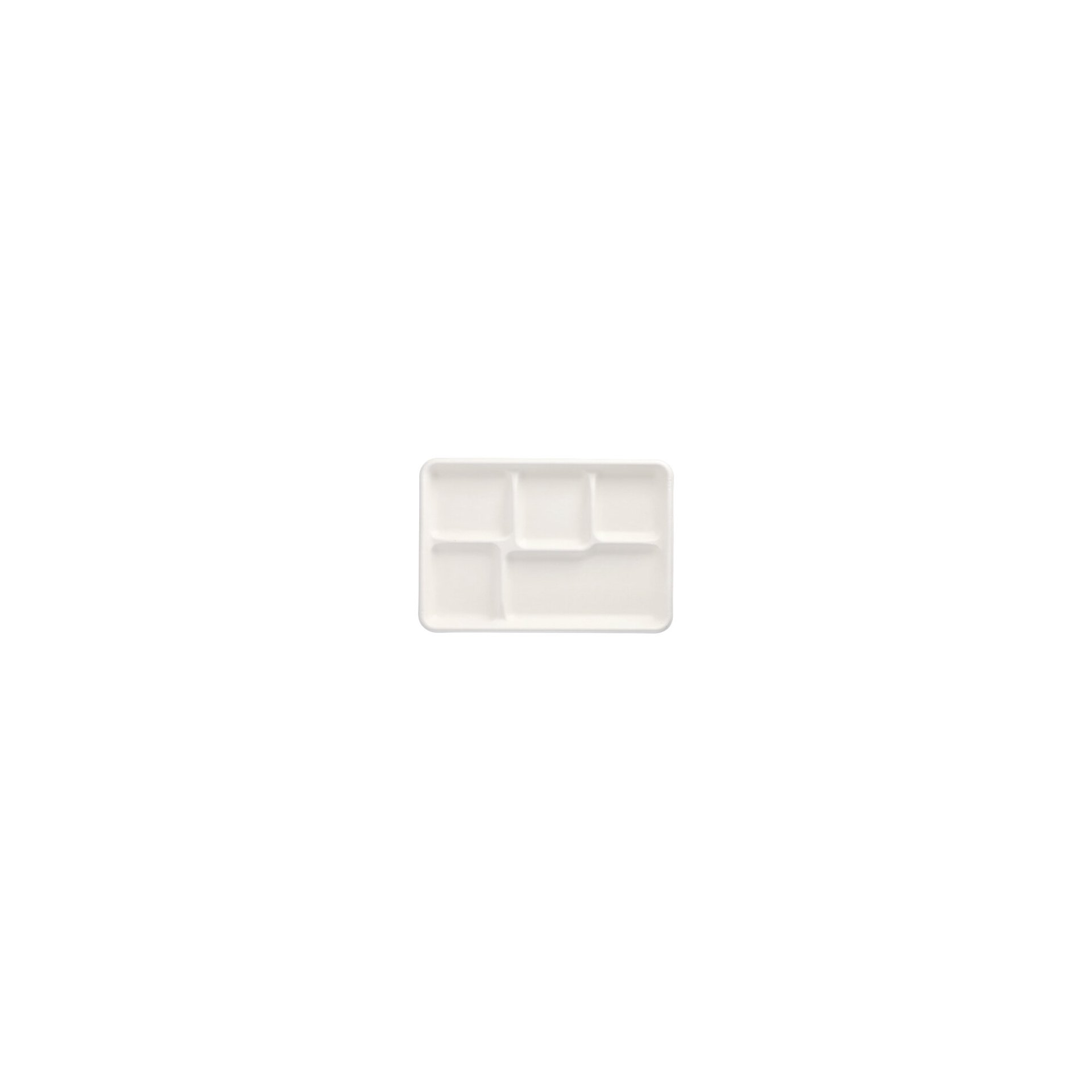 Menü-Trays, Zuckerrohr "pure" 5-geteilt 2,4 cm x 21,6 cm x 31,7 cm weiss Menü-Trays, Zuckerrohr "pure" 5-geteilt 2,4 cm x 21,6 cm x 31,7 cm weiss