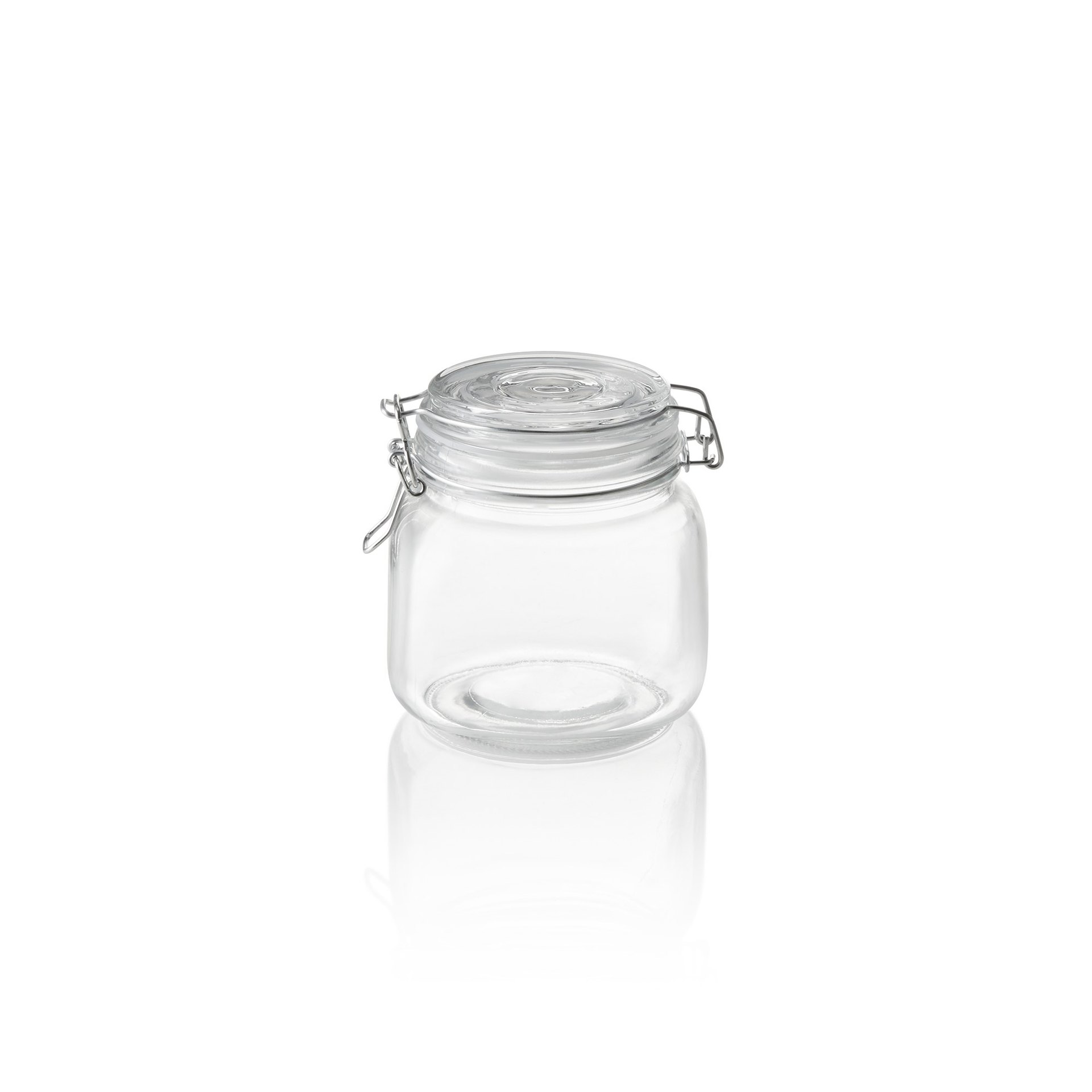 Vorratsglas, 0,65 ltr., Ø 9 cm, Höhe 12 cm, Glas, Edelstahl, Silikon Vorratsglas, 0,65 ltr., Ø 9 cm, Höhe 12 cm, Glas, Edelstahl, Silikon
