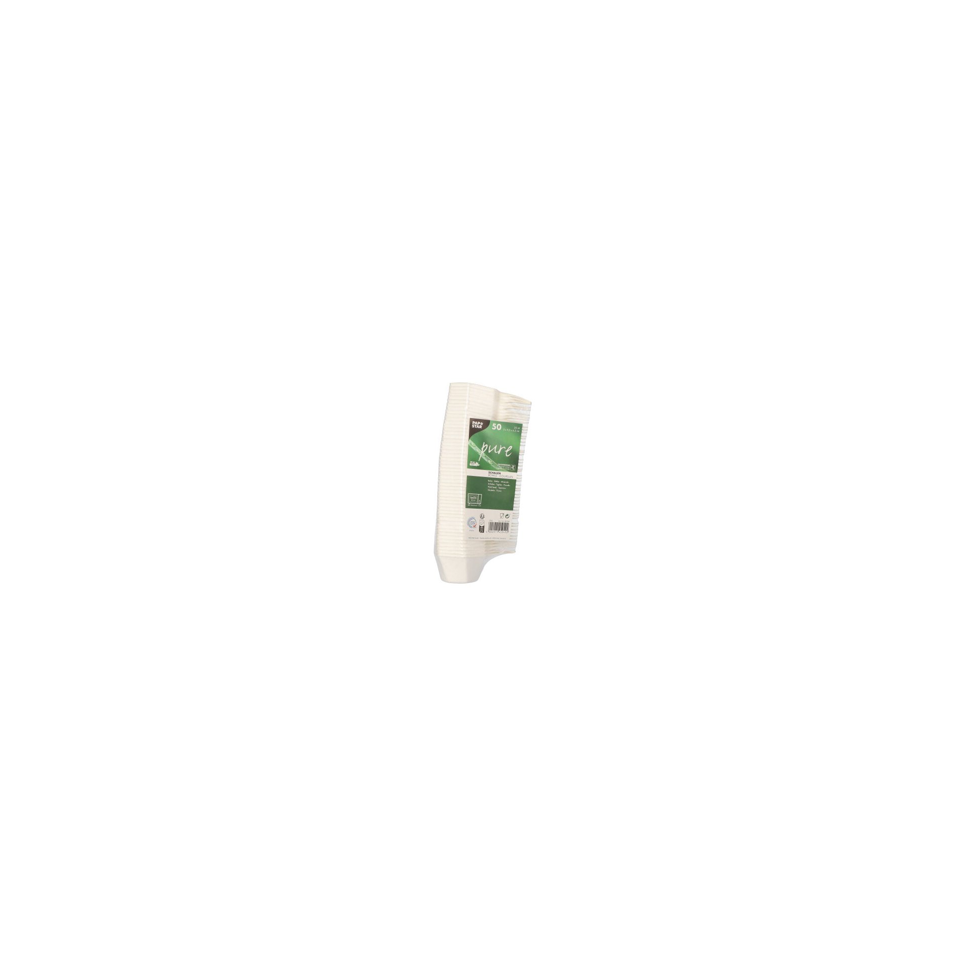 Fingerfood - Schalen Zuckerrohr "pure" 25 ml 3 cm x 9,5 cm x 6,3 cm weiss "Hexagon"