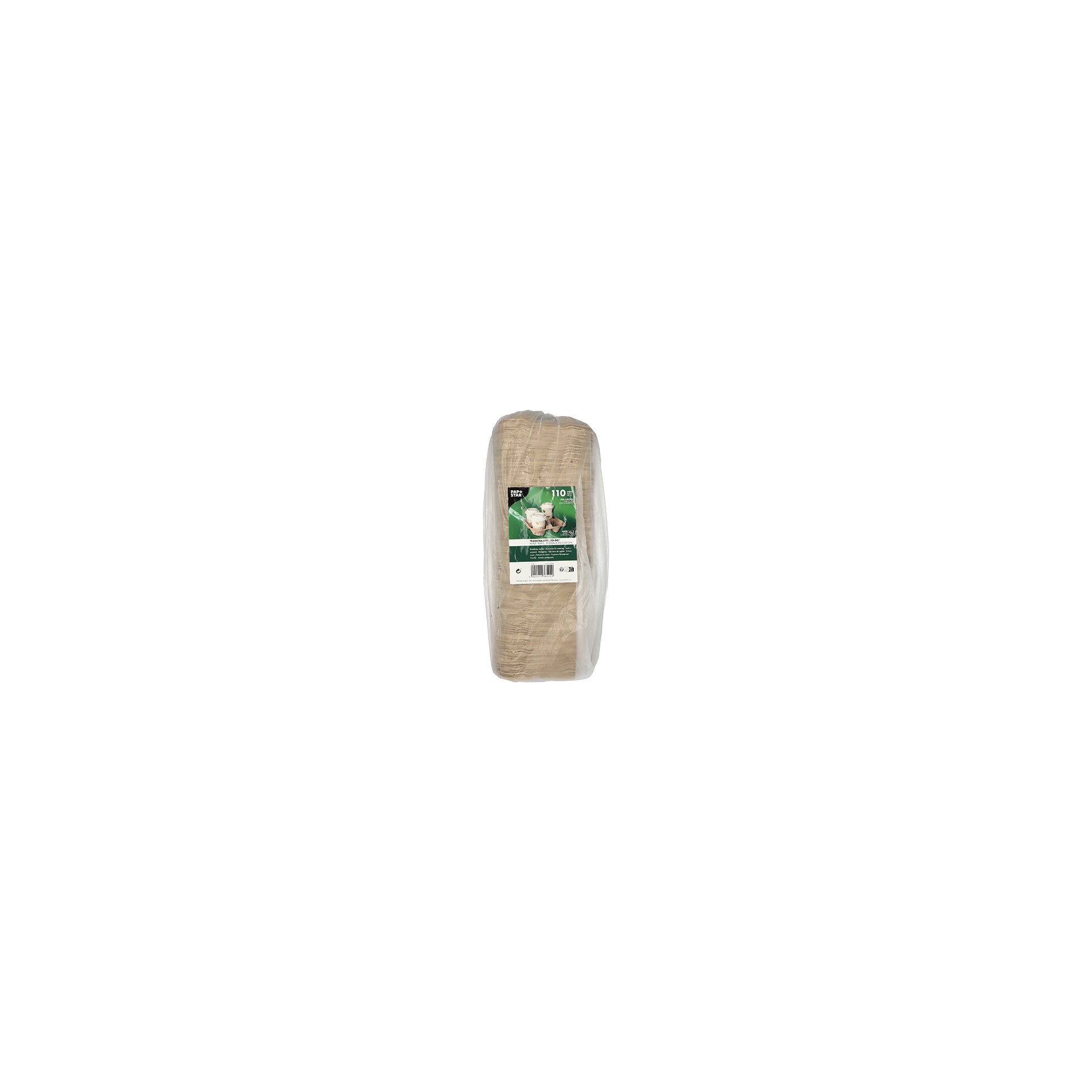 Tragetabletts, Pappe "To Go" 4,7 cm x 22,4 cm x 22,4 cm natur für 4 Becher