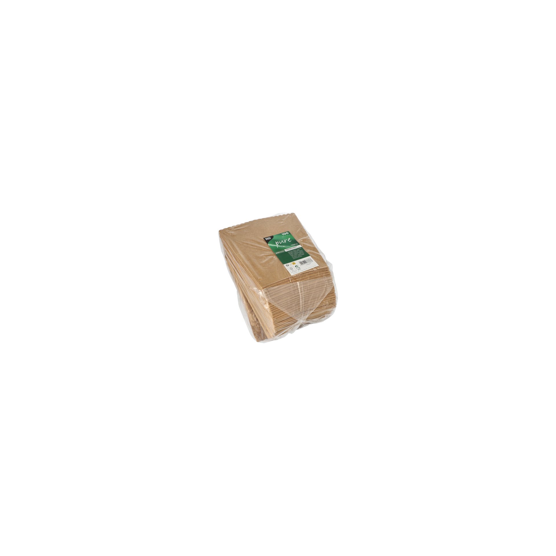 Popcorn-Boxen Pappe "pure" eckig 1300 ml 19,7 cm x 7 cm x 7 cm braun klein