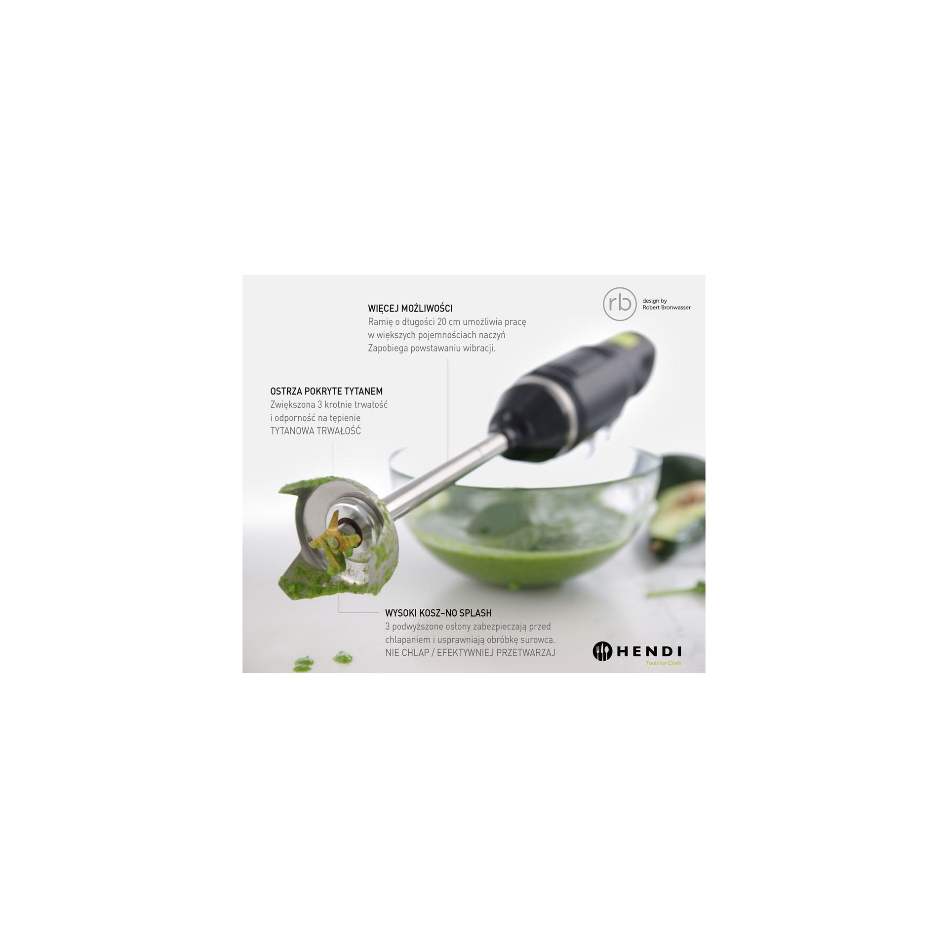 Stabmixer HENDI BLEND, designed by Robert Bronwasser, 220-240V/250W, ⌀71x(H)450mm