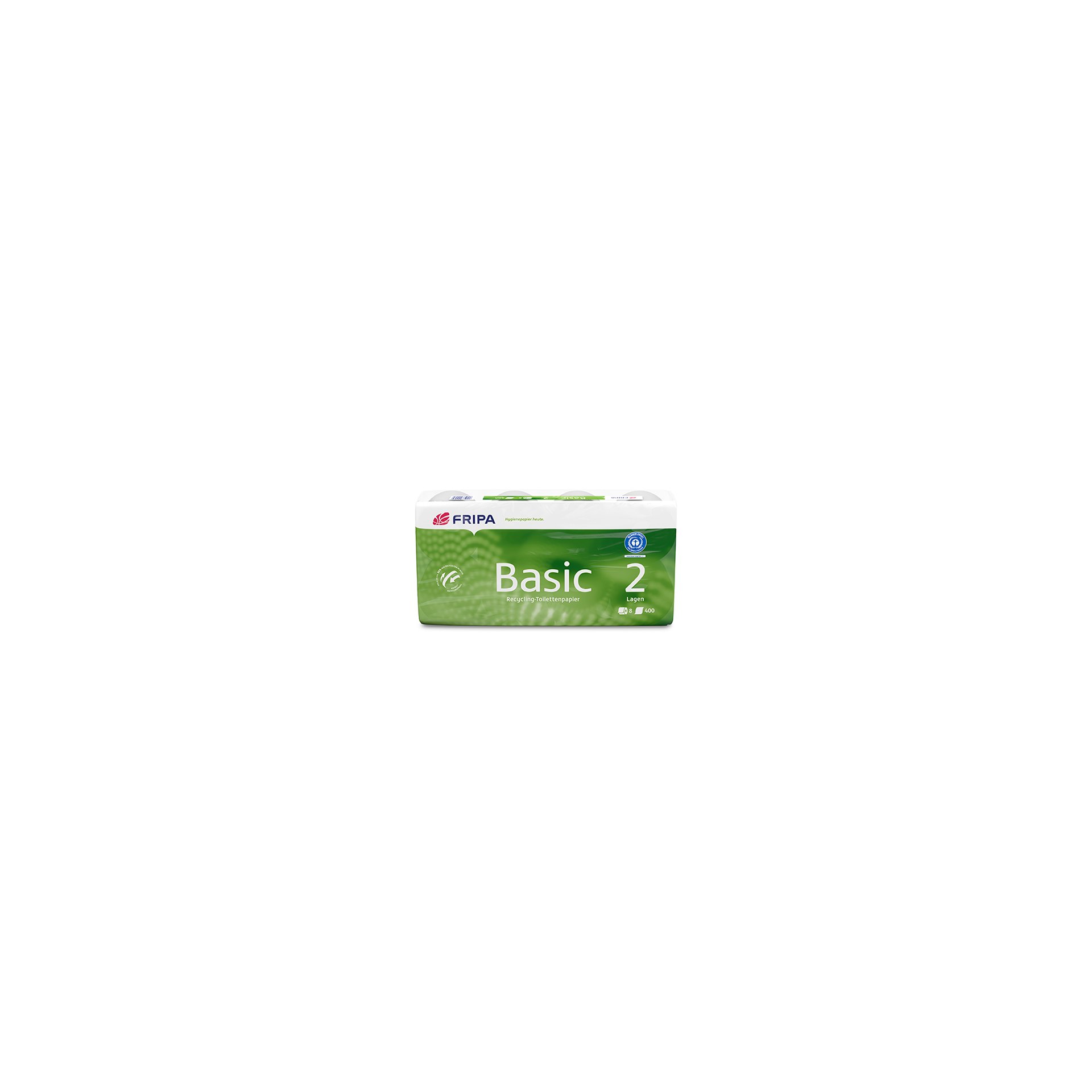 Rollen Toilettenpapier, 2-lagiges Tissue Ø 12 cm · 11,5 cm x 9,8 cm weiss "Basic" 250 Blatt