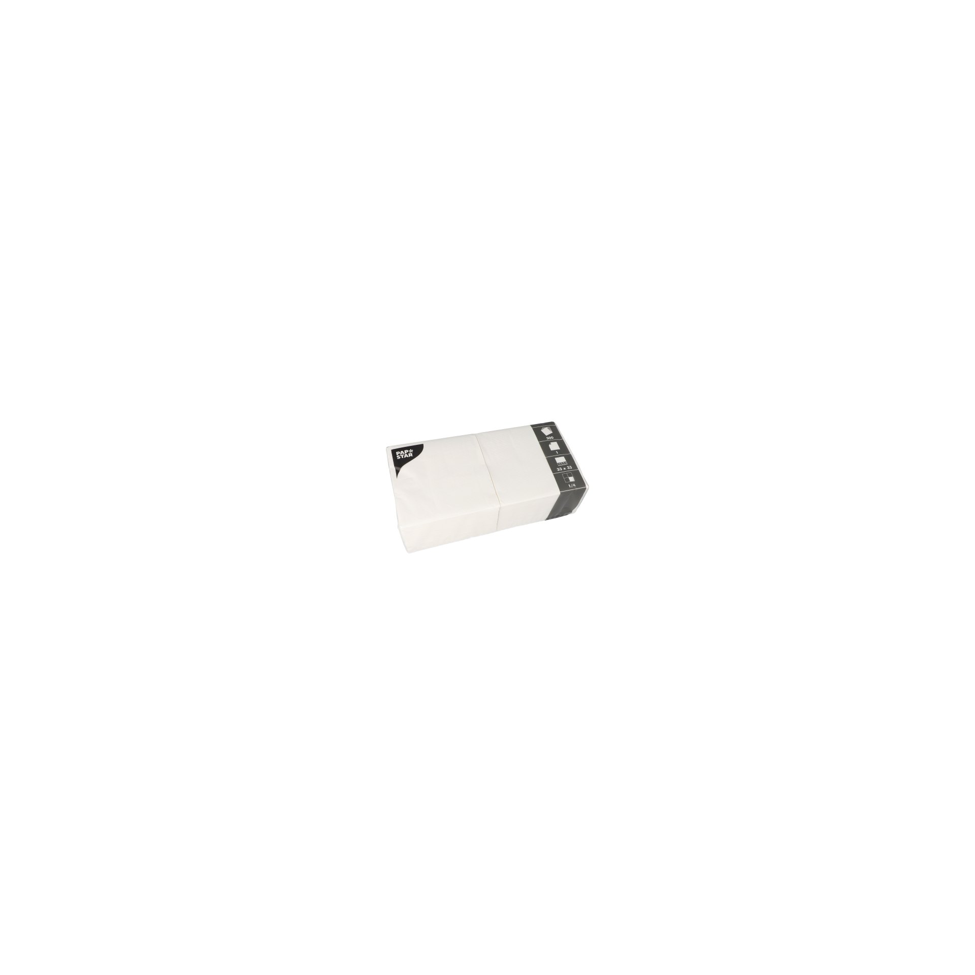 Servietten, 1-lagig 1/4-Falz 33 cm x 33 cm weiss Servietten, 1-lagig 1/4-Falz 33 cm x 33 cm weiss
