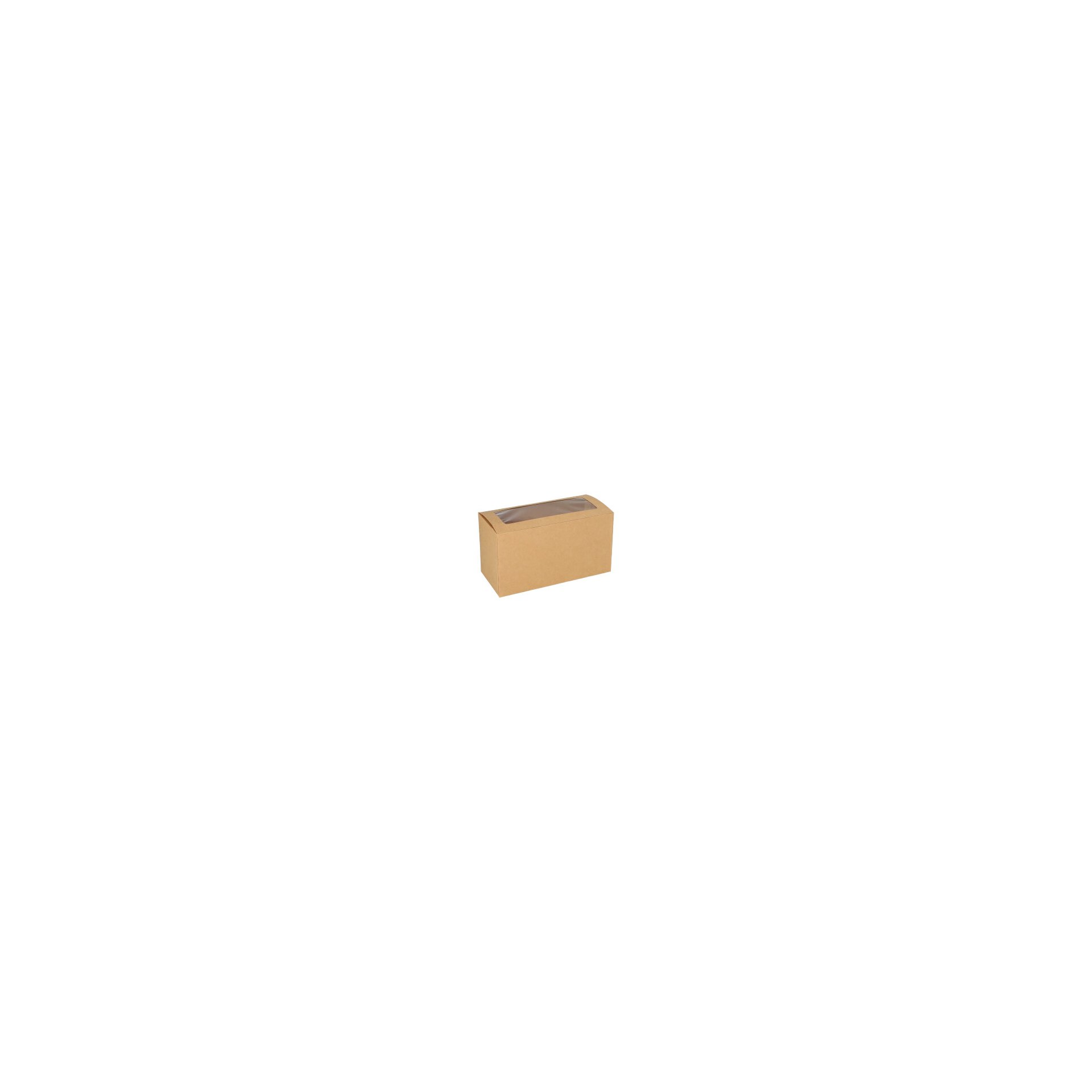 Cupcake-Kartons eckig 10 cm x 18,5 cm x 8,5 cm mit Sichtfenster aus PLA Cupcake-Kartons eckig 10 cm x 18,5 cm x 8,5 cm mit Sichtfenster aus PLA