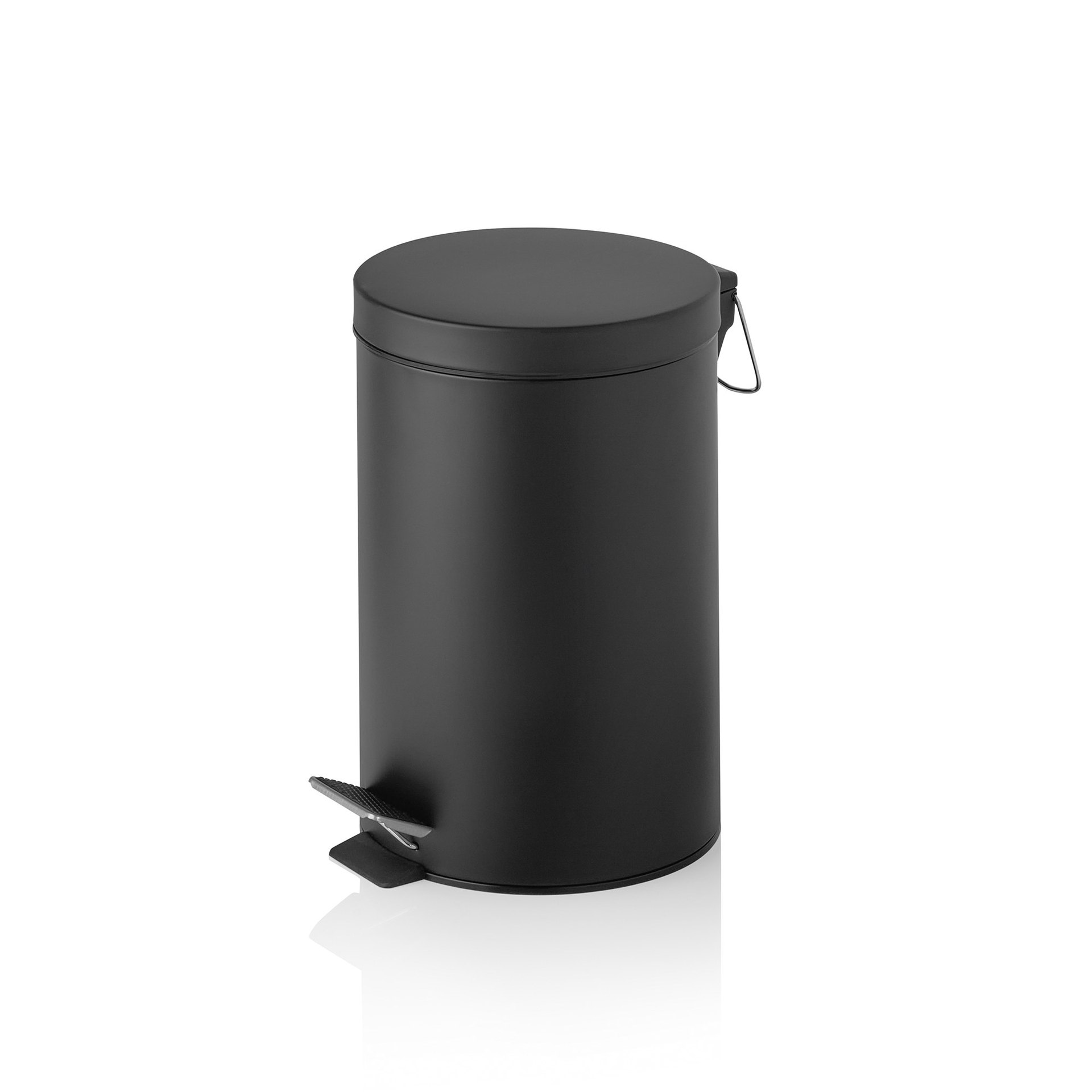 Tretabfalleimer, 20 Ltr., mit Kunststoffeinsatz, schwarz pulverbeschichtet, Metall