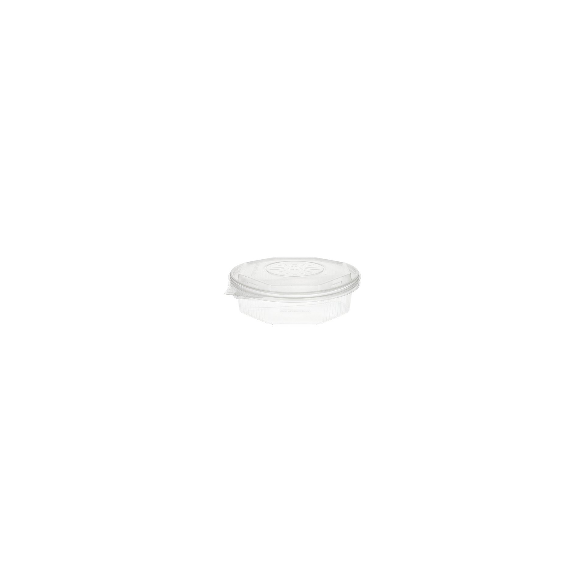 Menüboxen mit Klappdeckeln, PP 2-geteilt 5,9 cm x 21,5 cm x 21,5 cm transparent 8-eckig Menüboxen mit Klappdeckeln, PP 2-geteilt 5,9 cm x 21,5 cm x 21,5 cm transparent 8-eckig