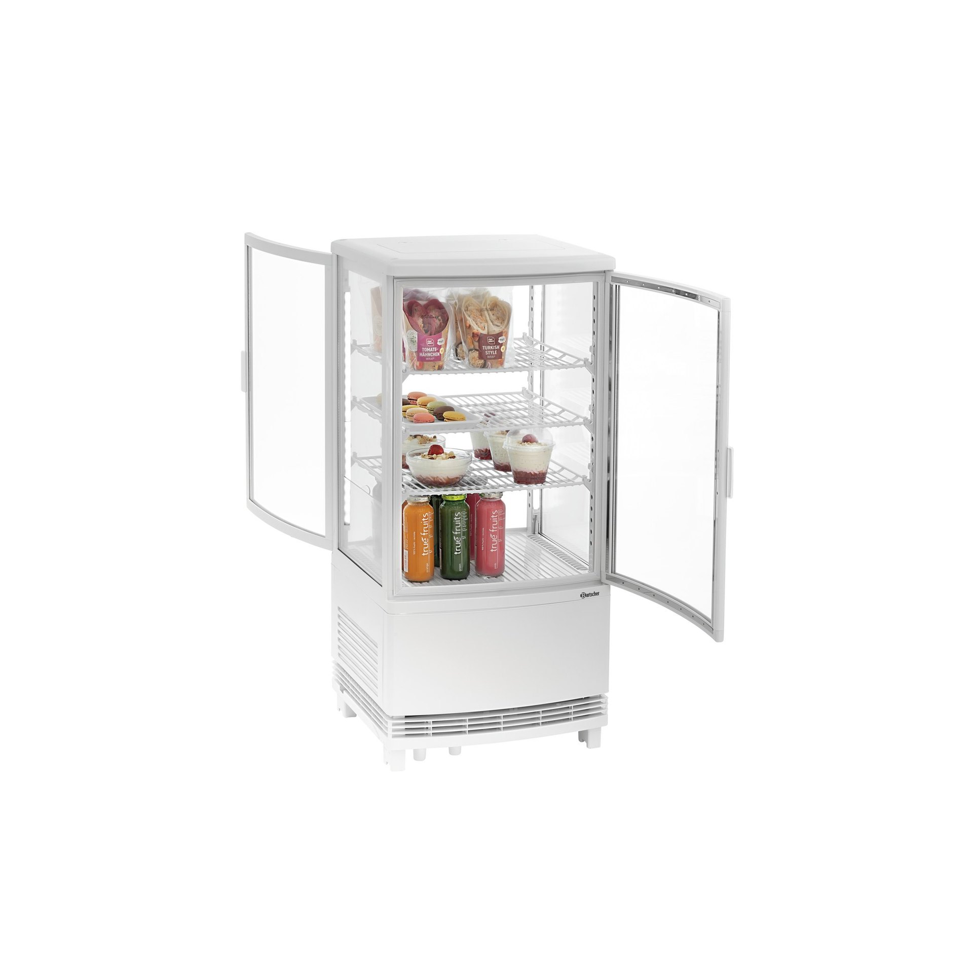 Mini-Kühlvitrine 75L2T weiß Mini-Kühlvitrine 75L2T weiß