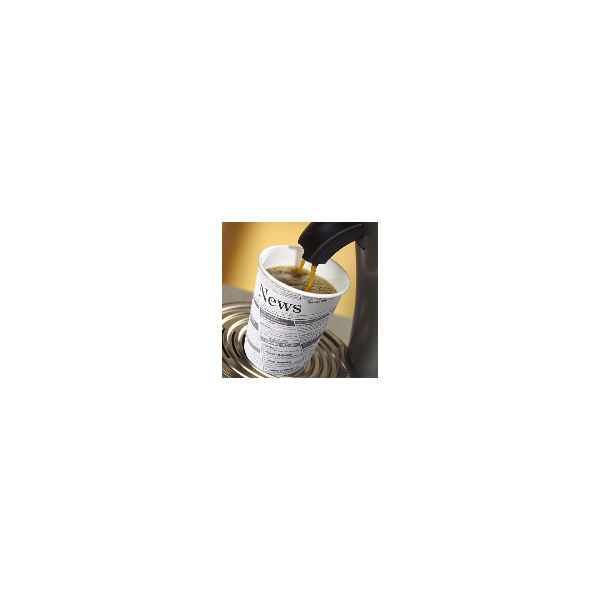 Trinkbecher, Pappe "To Go" 0,2 l Ø 8 cm · 9,2 cm "Newsprint" Trinkbecher, Pappe "To Go" 0,2 l Ø 8 cm · 9,2 cm "Newsprint"