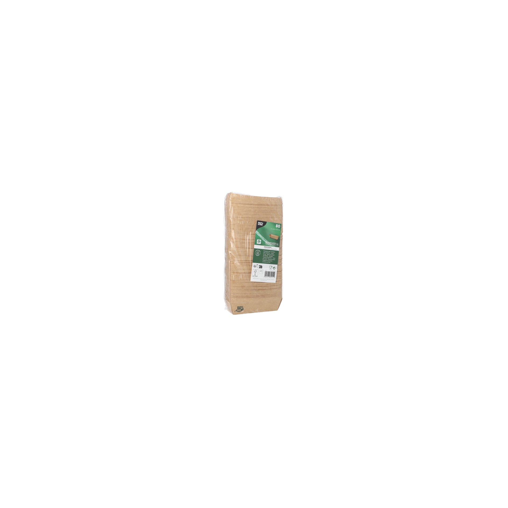 Snacktrays, Pappe "pure" 3 cm x 3,3 cm x 10,5 cm braun "100% Fair" Snacktrays, Pappe "pure" 3 cm x 3,3 cm x 10,5 cm braun "100% Fair"