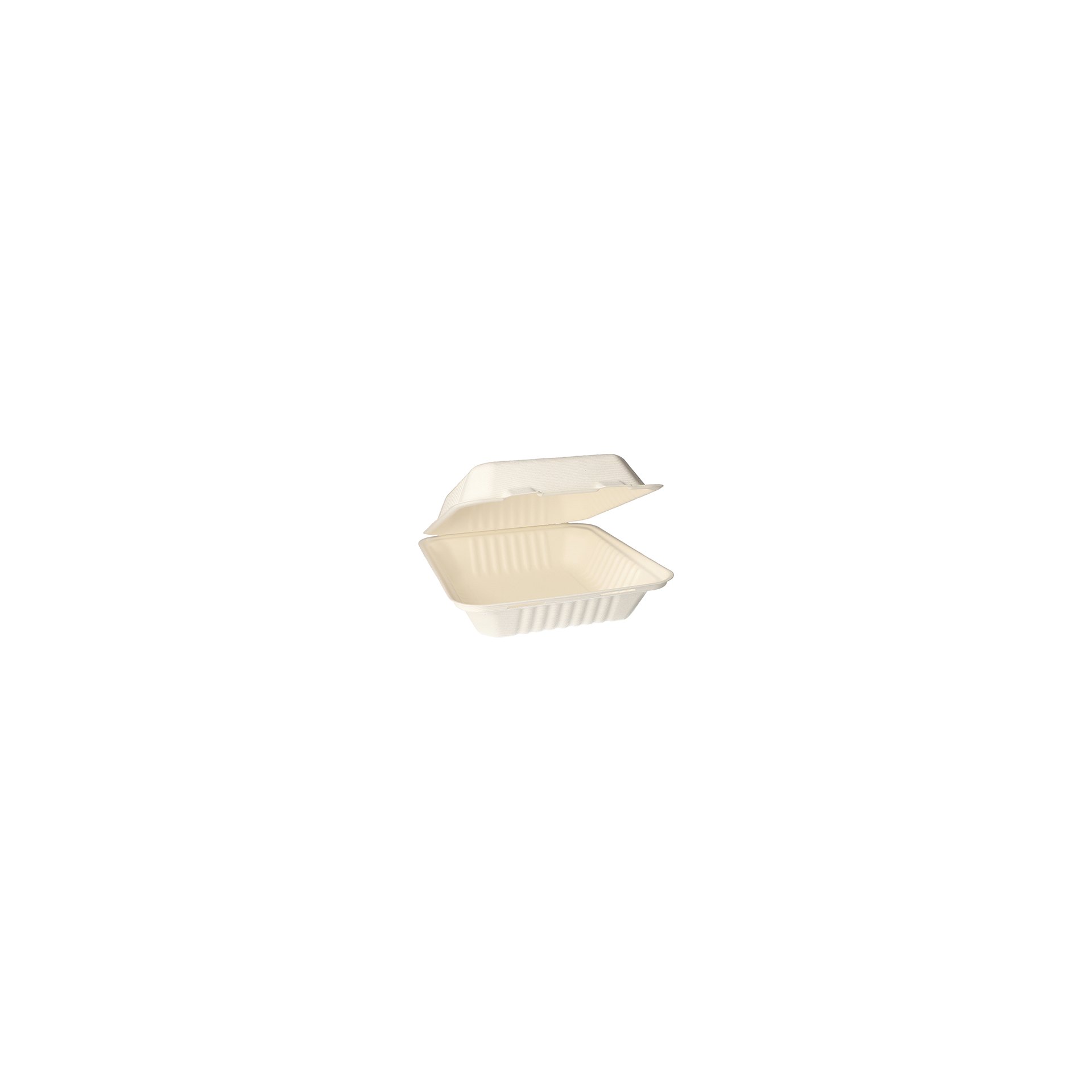 Menüboxen, Zuckerrohr "pure" ungeteilt 7,7 cm x 20 cm x 22 cm weiss