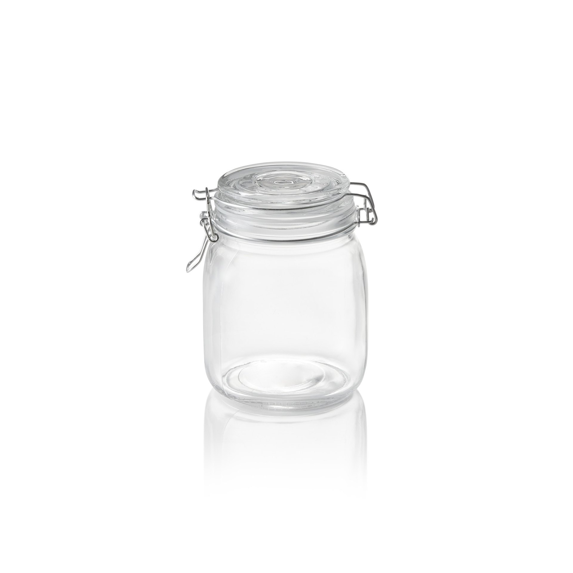 Vorratsglas, 1 ltr., Ø 9 cm, Höhe 15 cm, Glas, Edelstahl, Silikon Vorratsglas, 1 ltr., Ø 9 cm, Höhe 15 cm, Glas, Edelstahl, Silikon