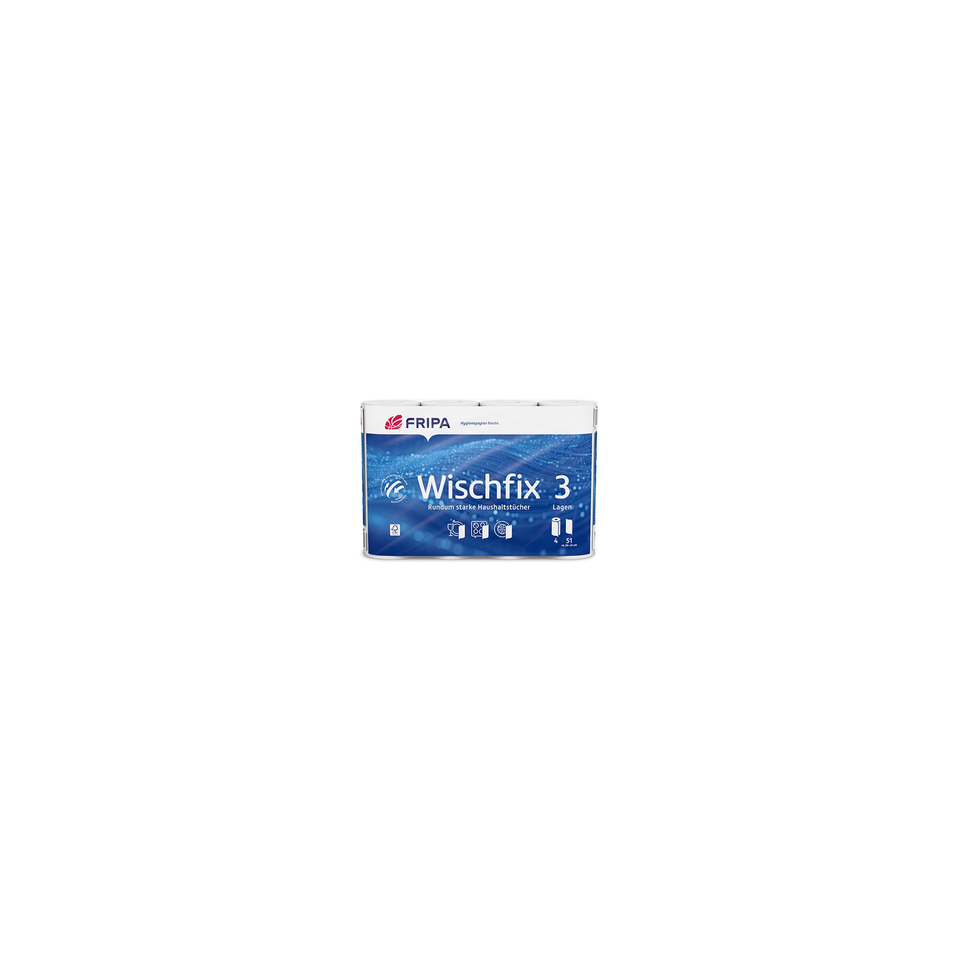 Rollen Küchenrollen 3-lagig 26 cm x 23,8 cm weiss "Wischfix" 51 Blatt Rollen Küchenrollen 3-lagig 26 cm x 23,8 cm weiss "Wischfix" 51 Blatt
