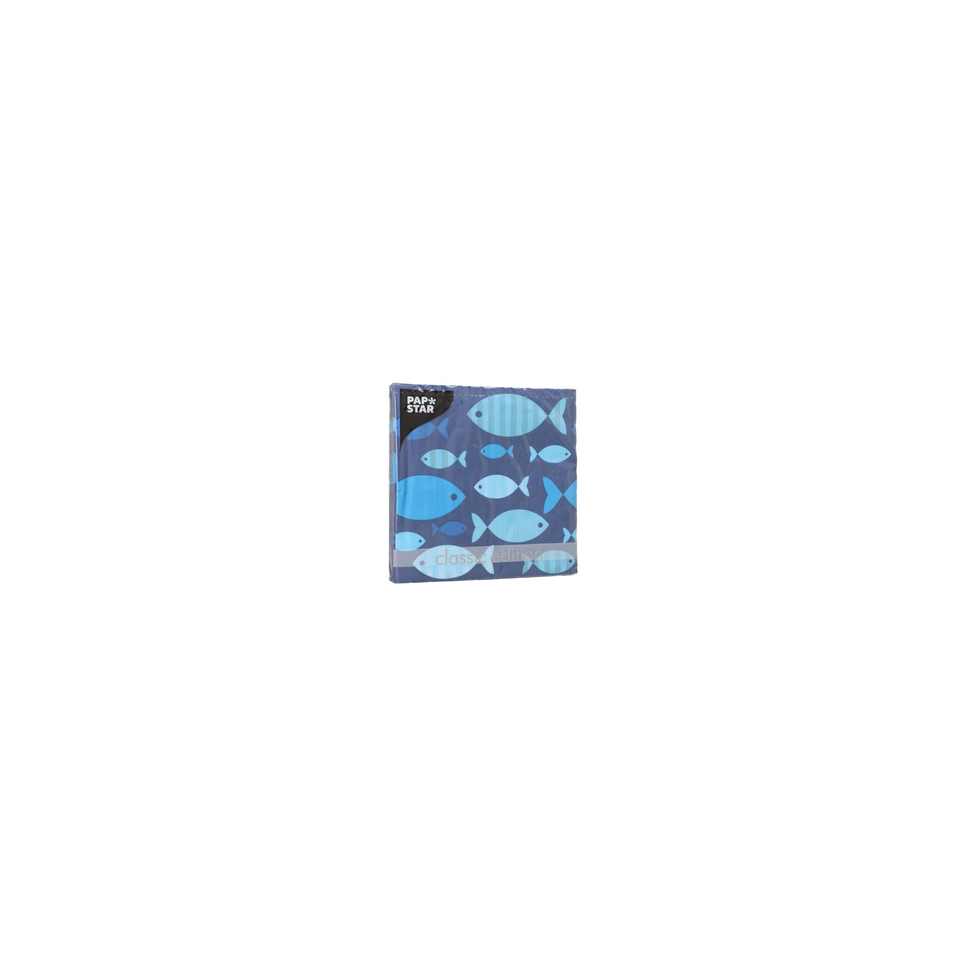 Servietten, 3-lagig 1/4-Falz 33 cm x 33 cm "Blue Fish"