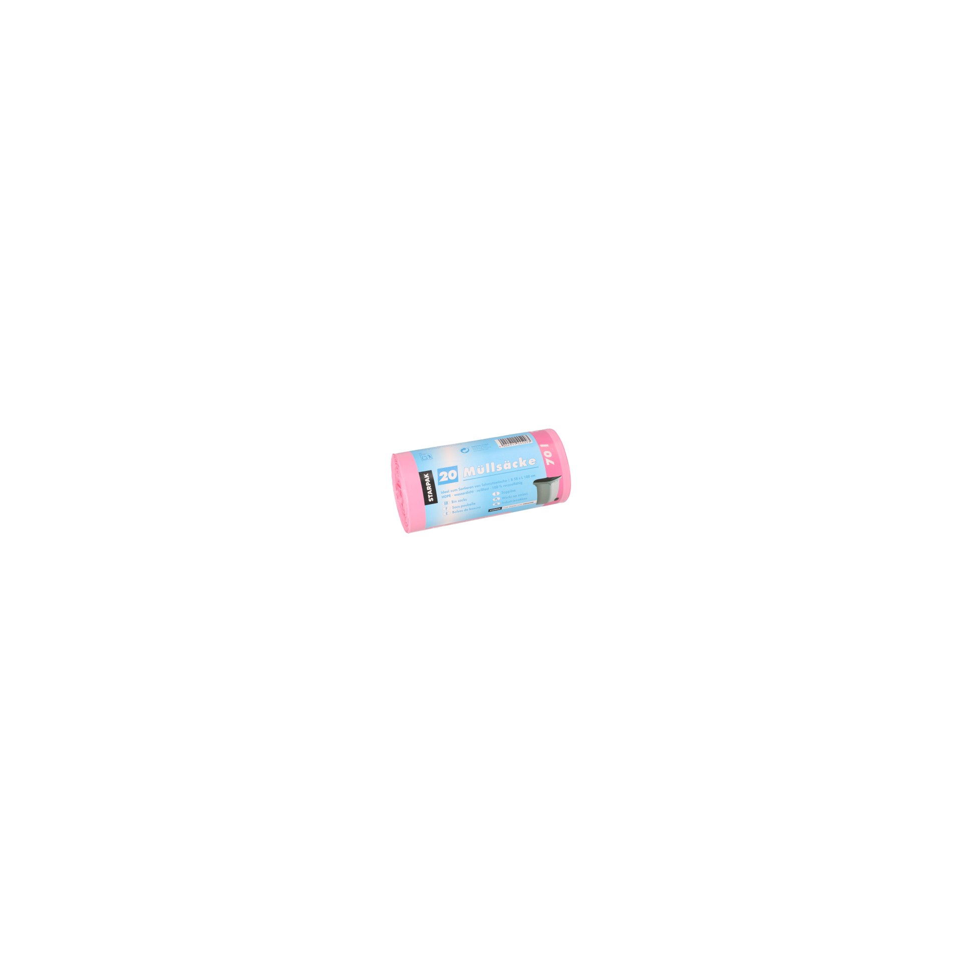 Müllsäcke, HDPE 70 l 100 cm x 58 cm pink 23 my