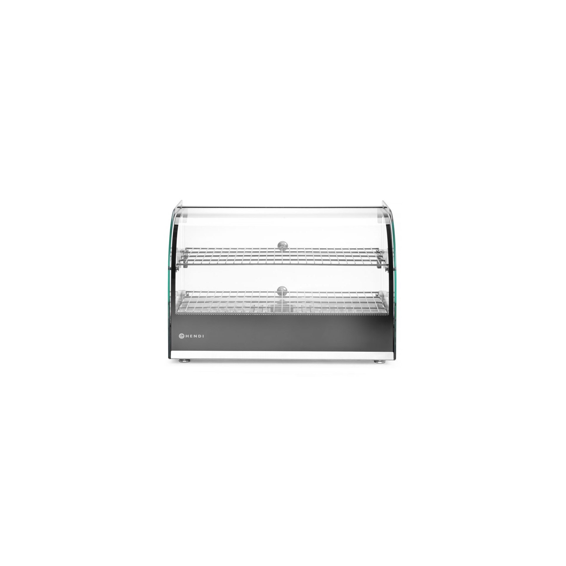 Warmhaltevitrine doppelt, doppelt, Schwarz, 220-240V/800W, 554x376x(H)376mm