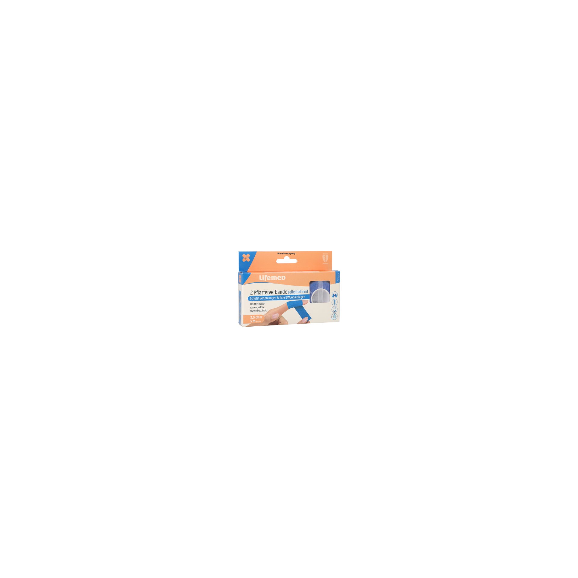 Rollen Pflaster / Bandagen selbsthaftend 5 m x 2,5 cm blau Rollen Pflaster / Bandagen selbsthaftend 5 m x 2,5 cm blau