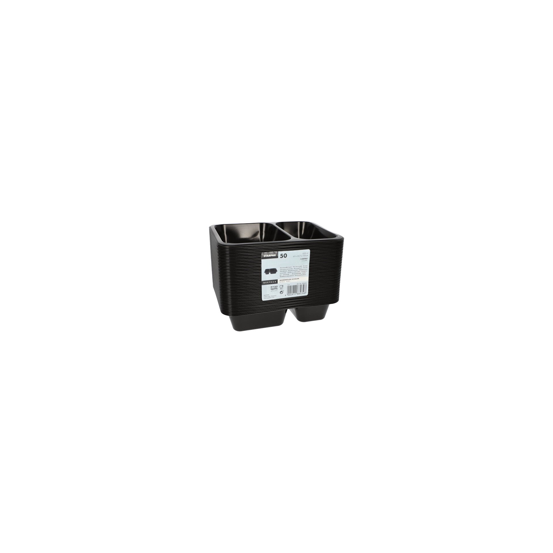Mikrowellenschalen, PP 2-geteilt 1205 ml 4,9 cm x 22,7 cm x 17,8 cm schwarz Mikrowellenschalen, PP 2-geteilt 1205 ml 4,9 cm x 22,7 cm x 17,8 cm schwarz