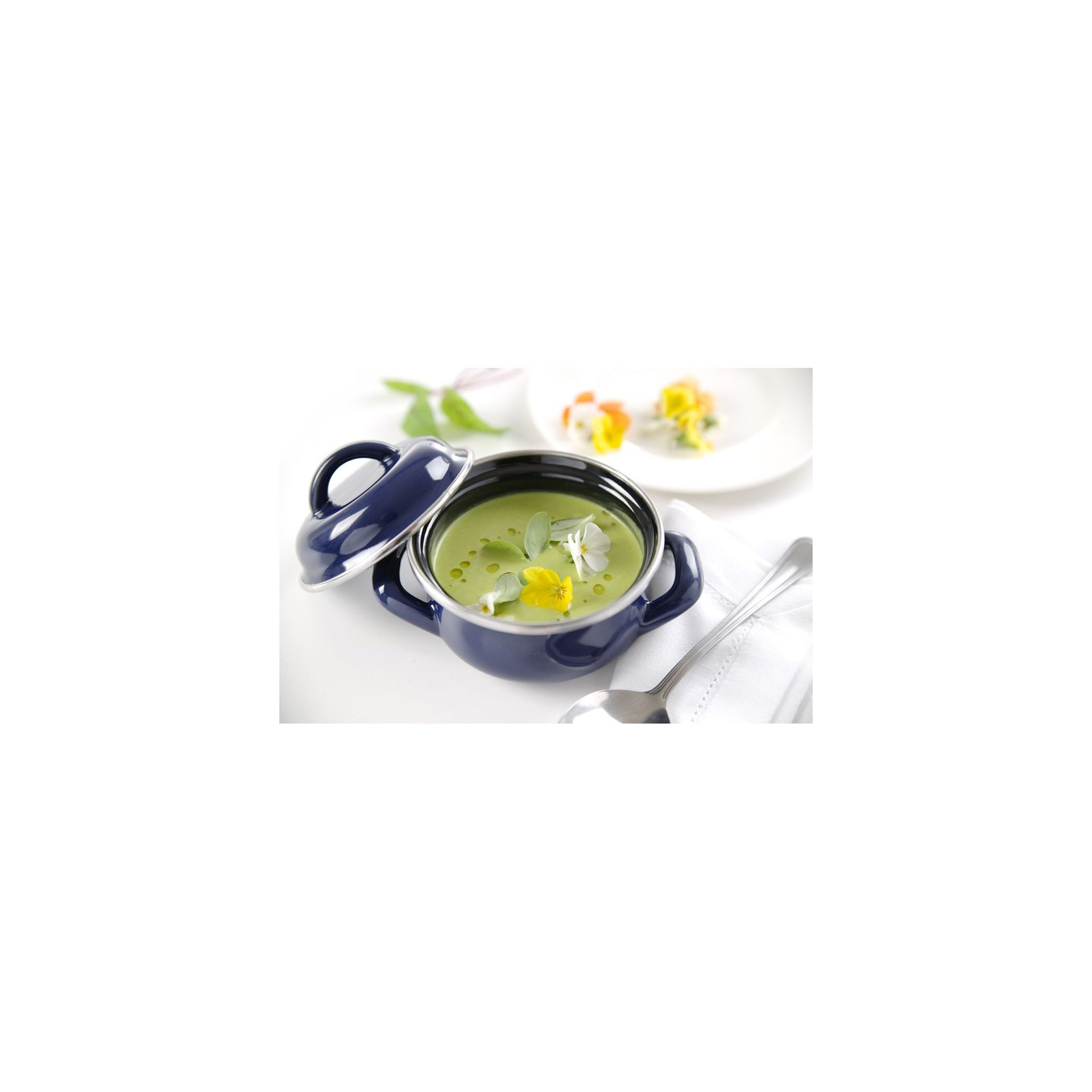 Suppen-/Saucentöpfchen - mit Deckel, 0,3L, Blau, ⌀115x(H)90mm