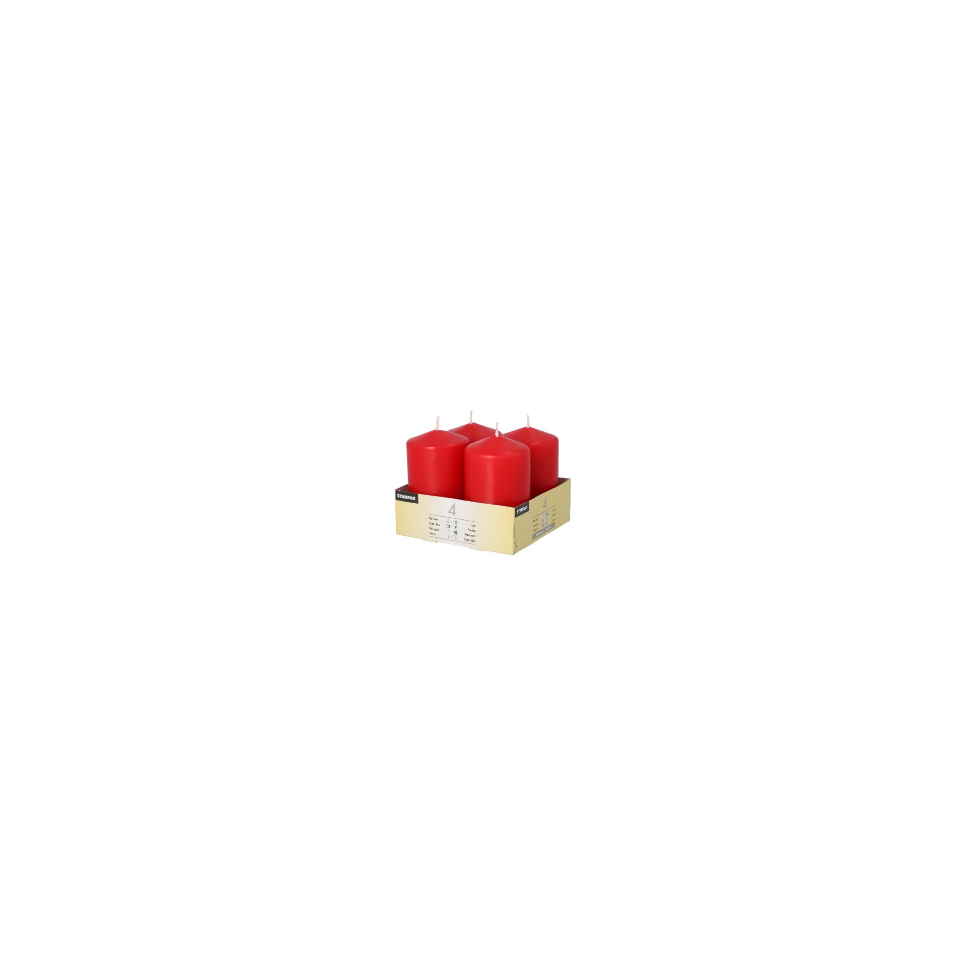 Stumpenkerzen Ø 50 mm · 80 mm rot
