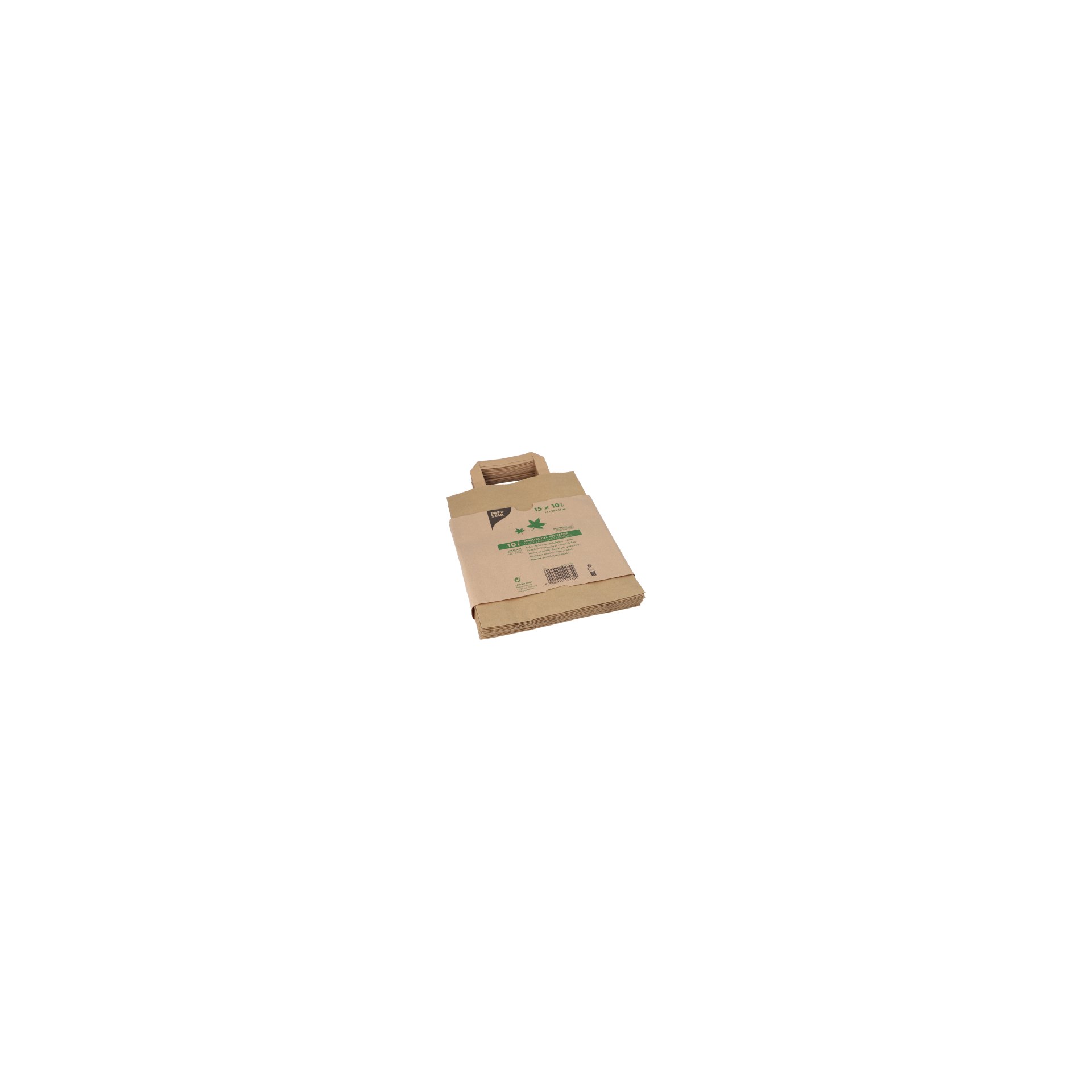 Abfallbeutel Kraftpapier 10 l 28 cm x 22 cm x 14 cm braun "bedruckt" mit Henkel