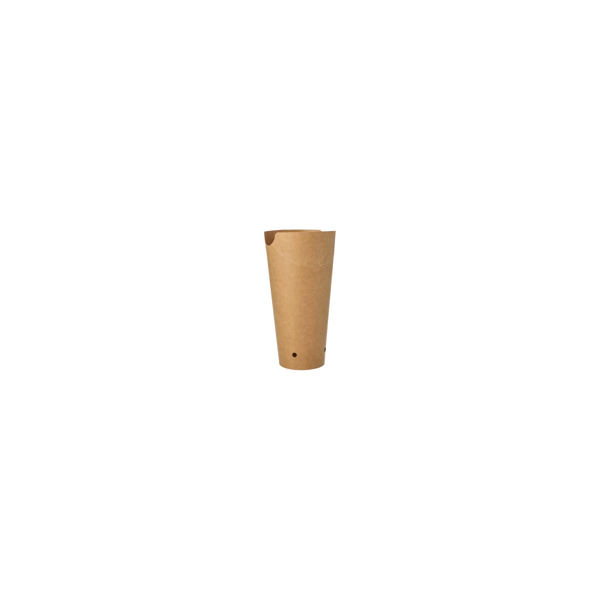 Pommes-Frites-Schütte, Pappe rund Ø 6 cm · 17,7 cm braun groß