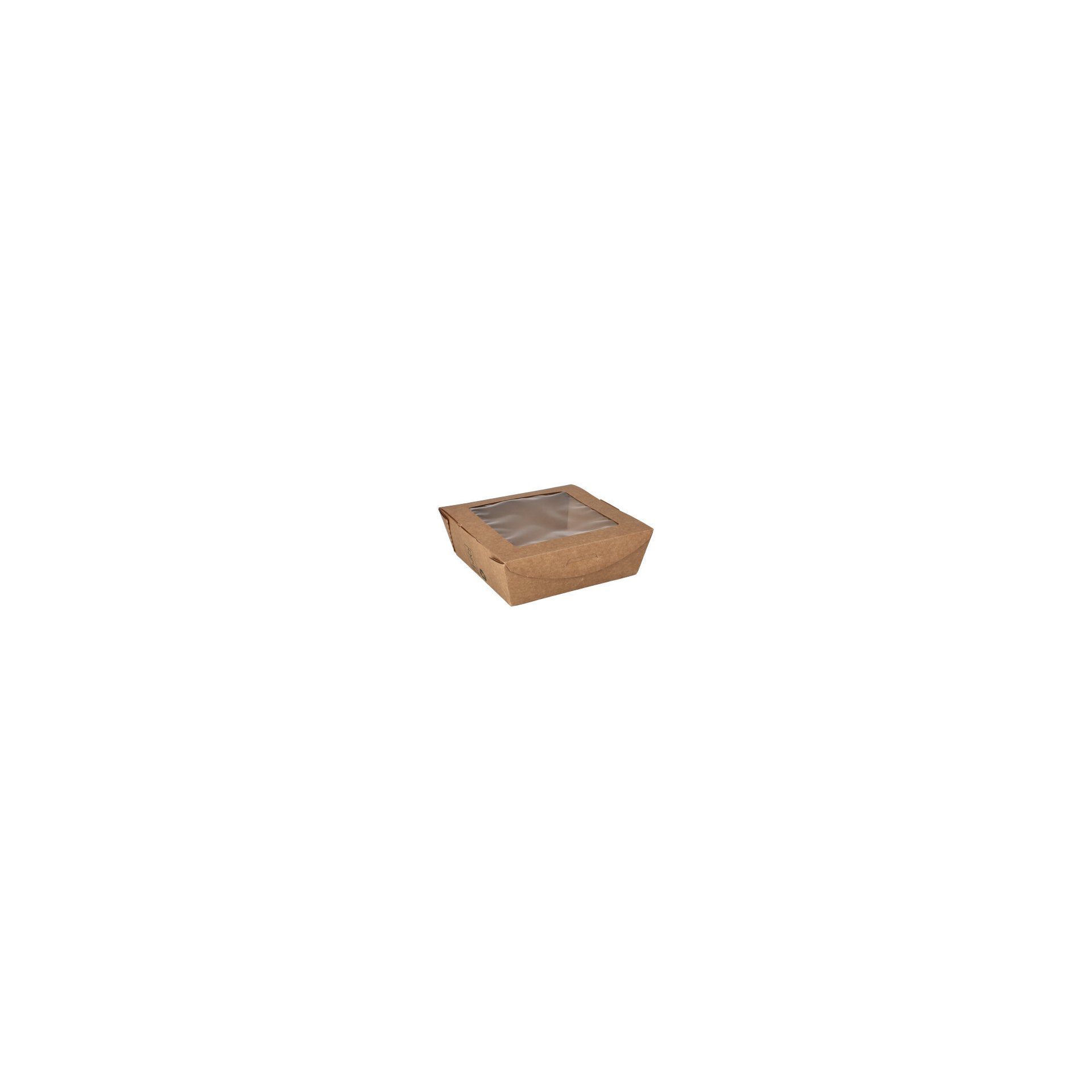 Feinkostboxen Pappe "pure" eckig 650 ml 4,5 cm x 12 cm x 12 cm braun "100% Fair"