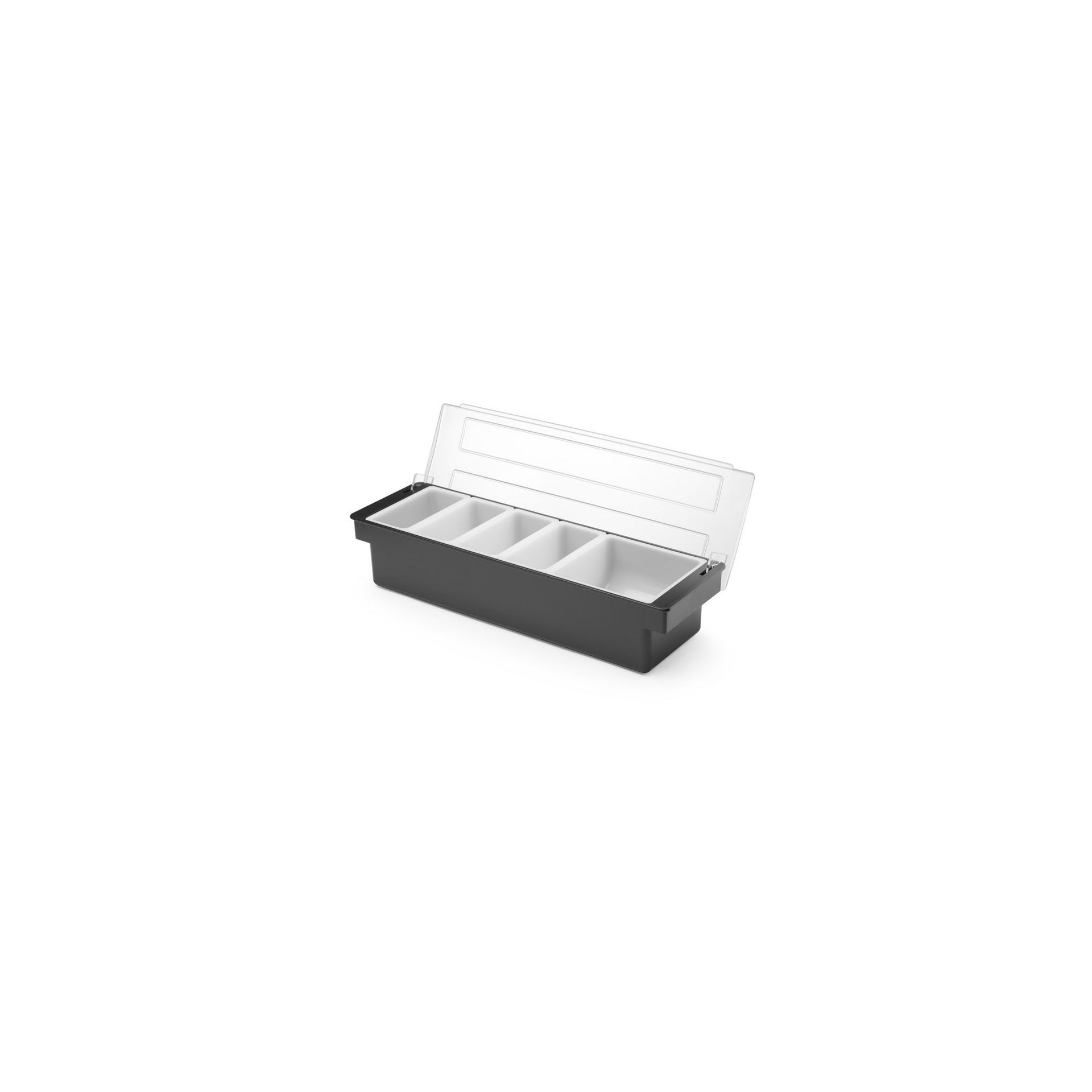 Zutatenbehälter – 5 Fächer, BarUp, Schwarz, 480x150x(H)100mm