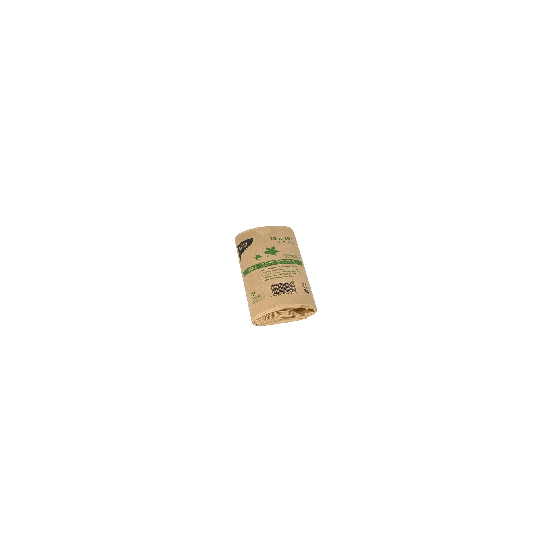 Abfallbeutel Kraftpapier 10 l 35 cm x 21 cm x 15 cm braun