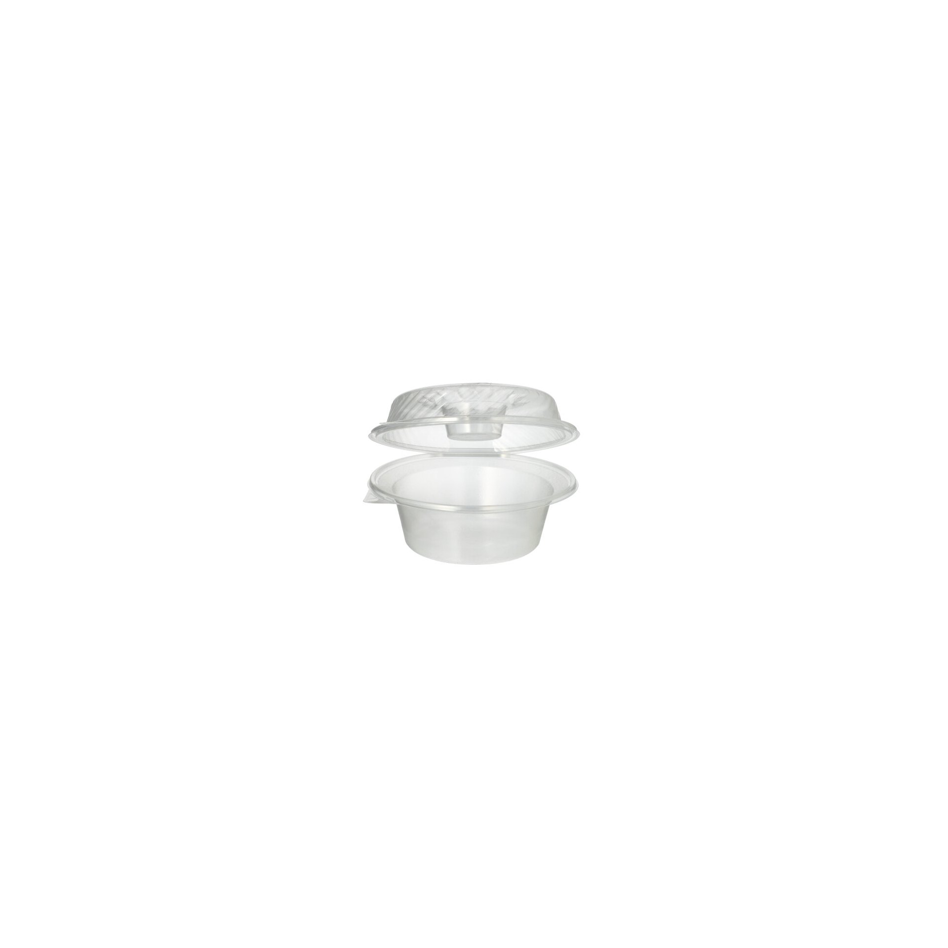 Feinkost- und Salatschalen mit Klappdeckel PP rund 1400 ml 11,4 cm x 22 cm x 21,5 cm mit Dipfach