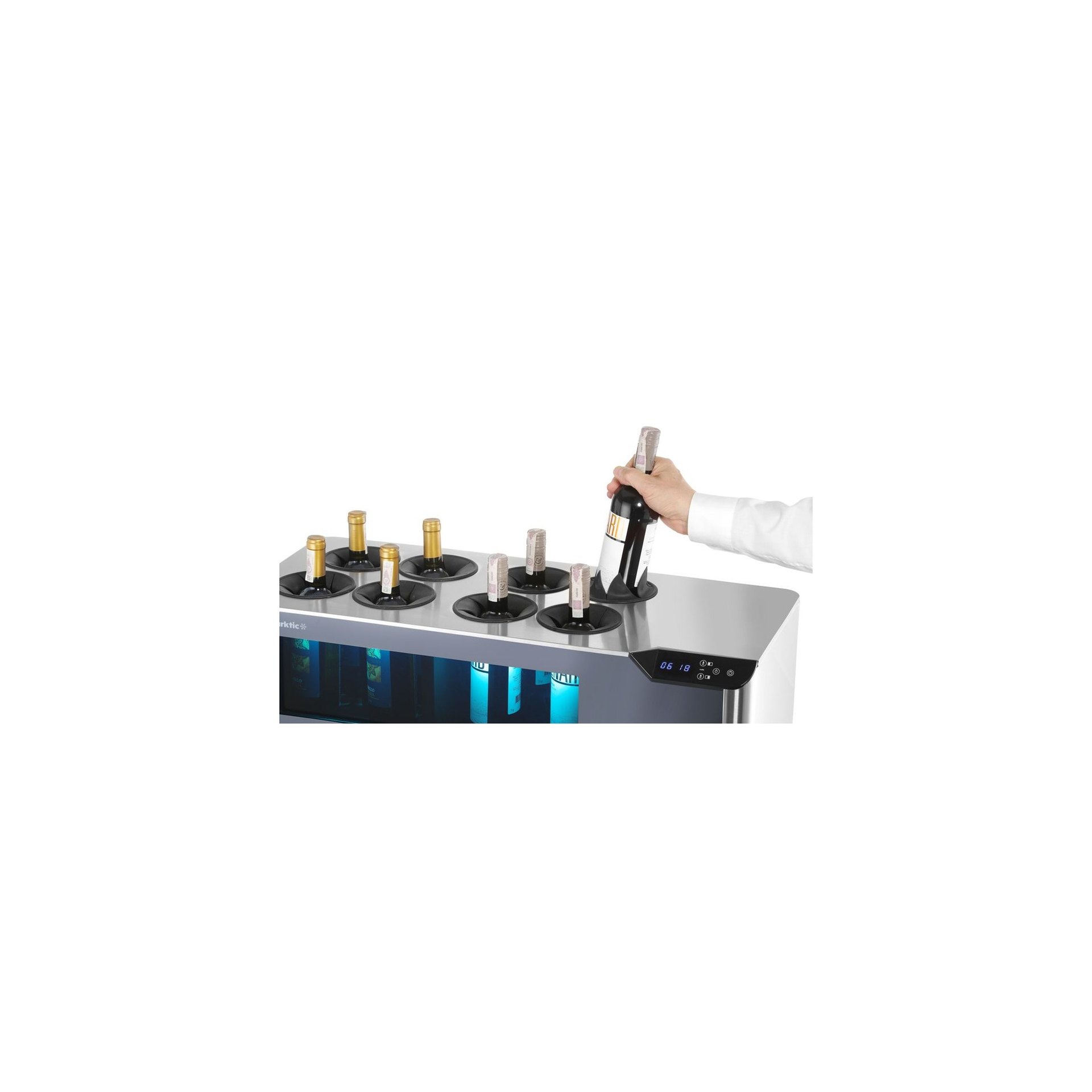 Theken-Weinkühler Cellar, 2 Zonen, Schwarz 800x350x293mm