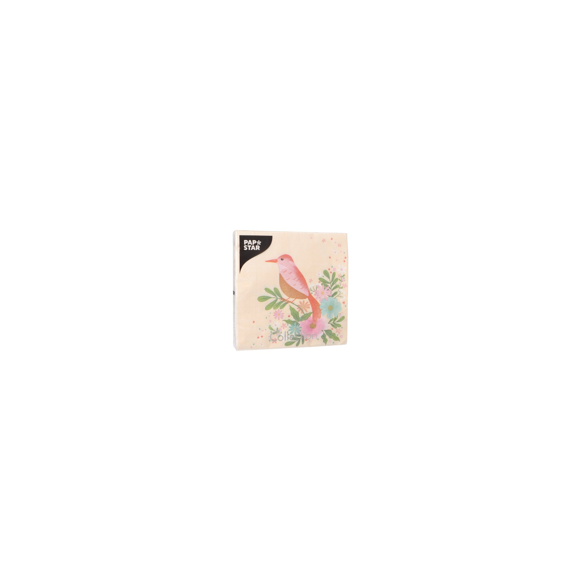 Servietten, 3-lagig 1/4-Falz 33 cm x 33 cm "Flowery Bird" Servietten, 3-lagig 1/4-Falz 33 cm x 33 cm "Flowery Bird"