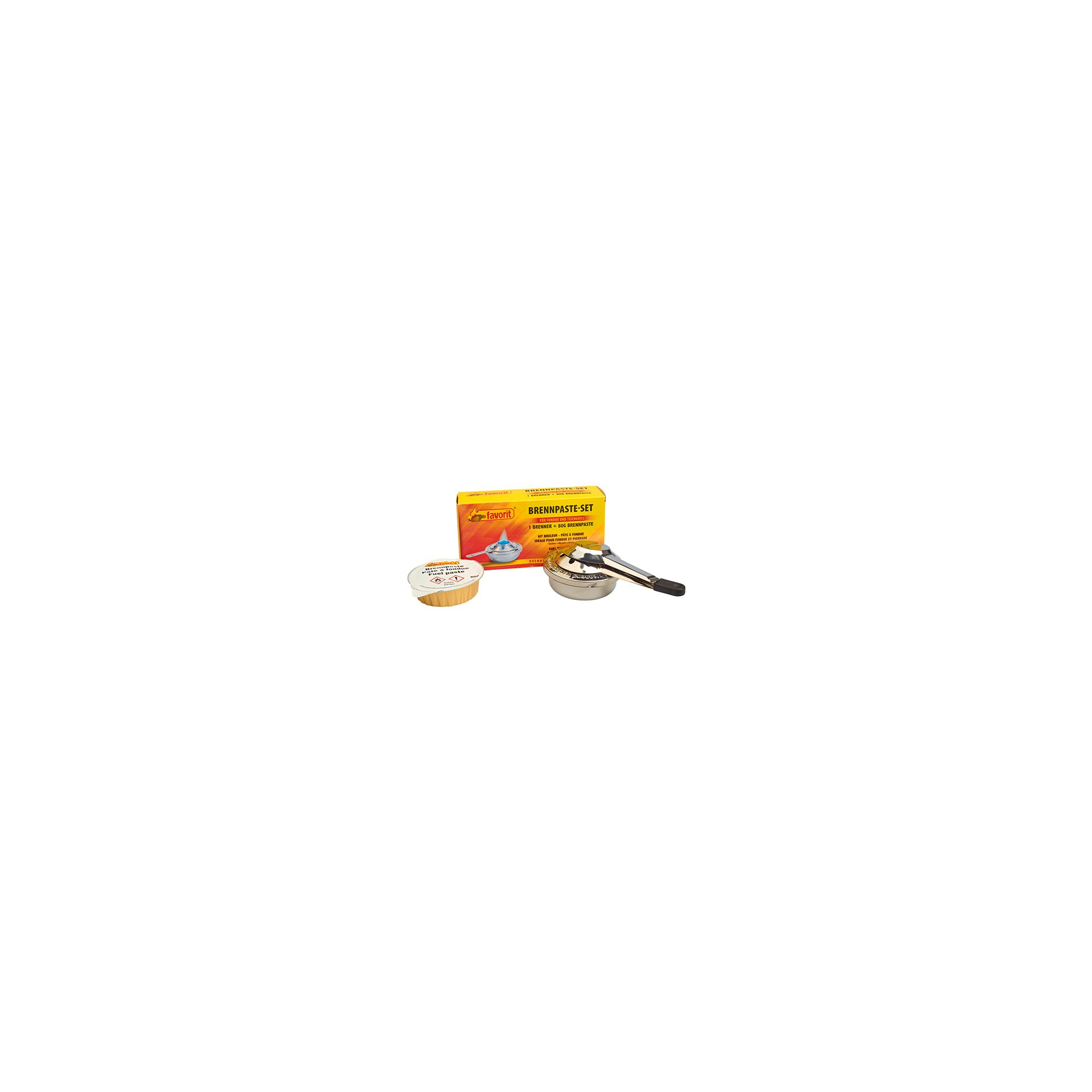 "favorit" Sicherheits-Brennpaste Set, 80 gr Brennpaste inkl. verstellbarem Brenner, silber "favorit" Sicherheits-Brennpaste Set, 80 gr Brennpaste inkl. verstellbarem Brenner, silber