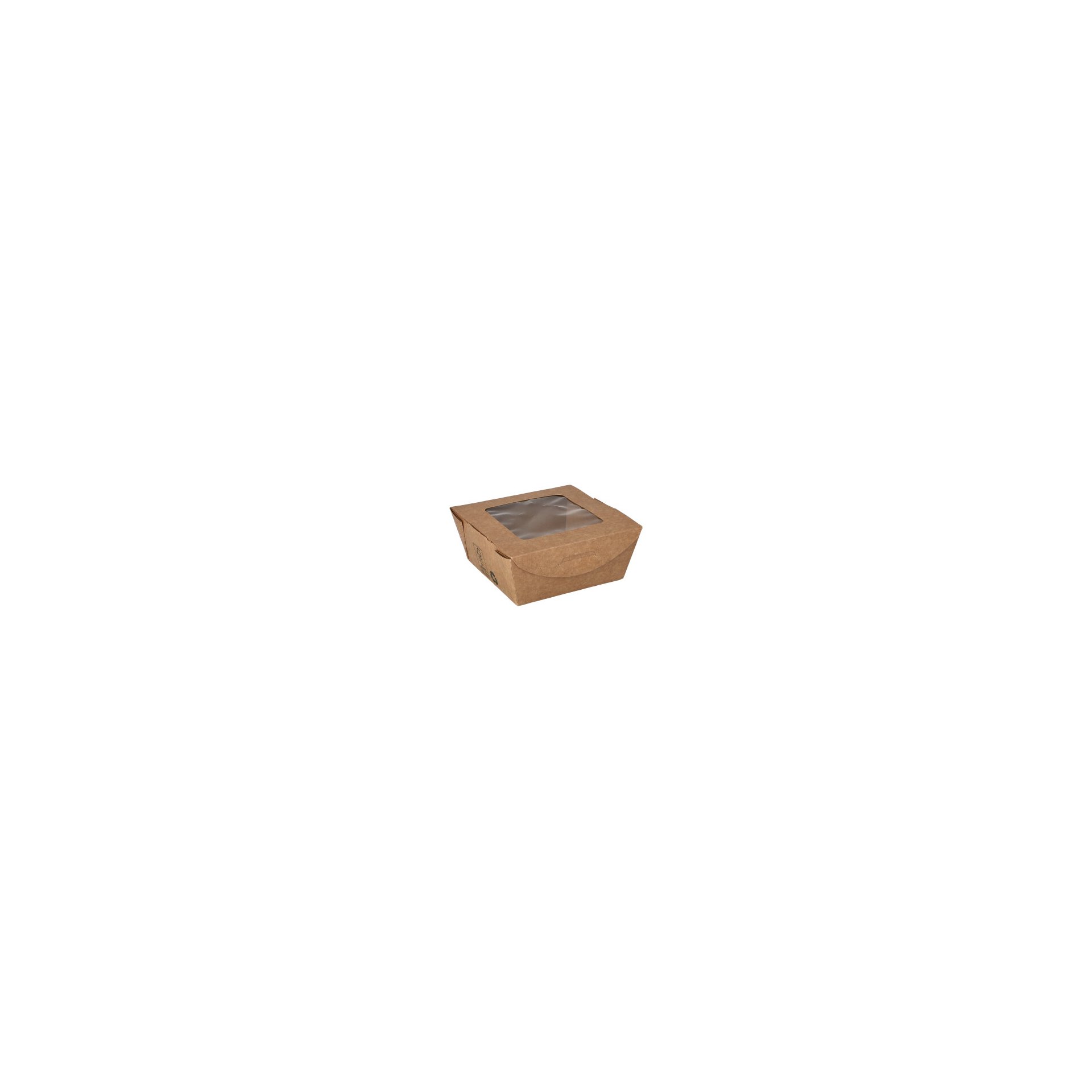 Feinkostboxen Pappe "pure" eckig 350 ml 4,5 cm x 9 cm x 9 cm braun "100% Fair"