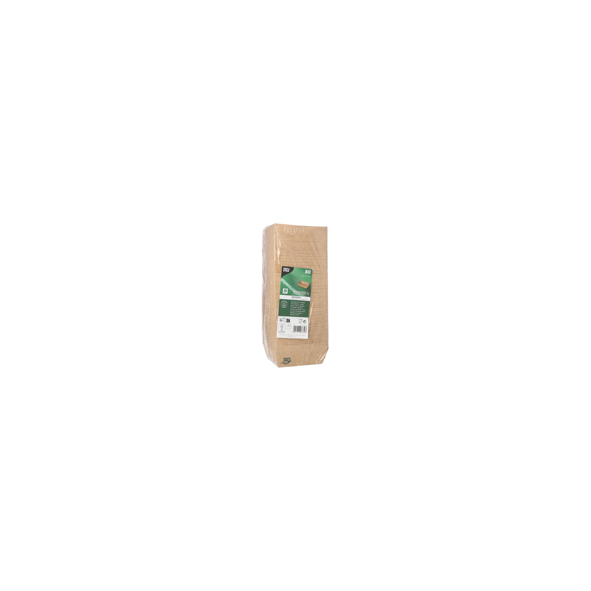 Snacktrays, Pappe "pure" 3,5 cm x 7 cm x 9 cm braun "100% Fair" klein Snacktrays, Pappe "pure" 3,5 cm x 7 cm x 9 cm braun "100% Fair" klein