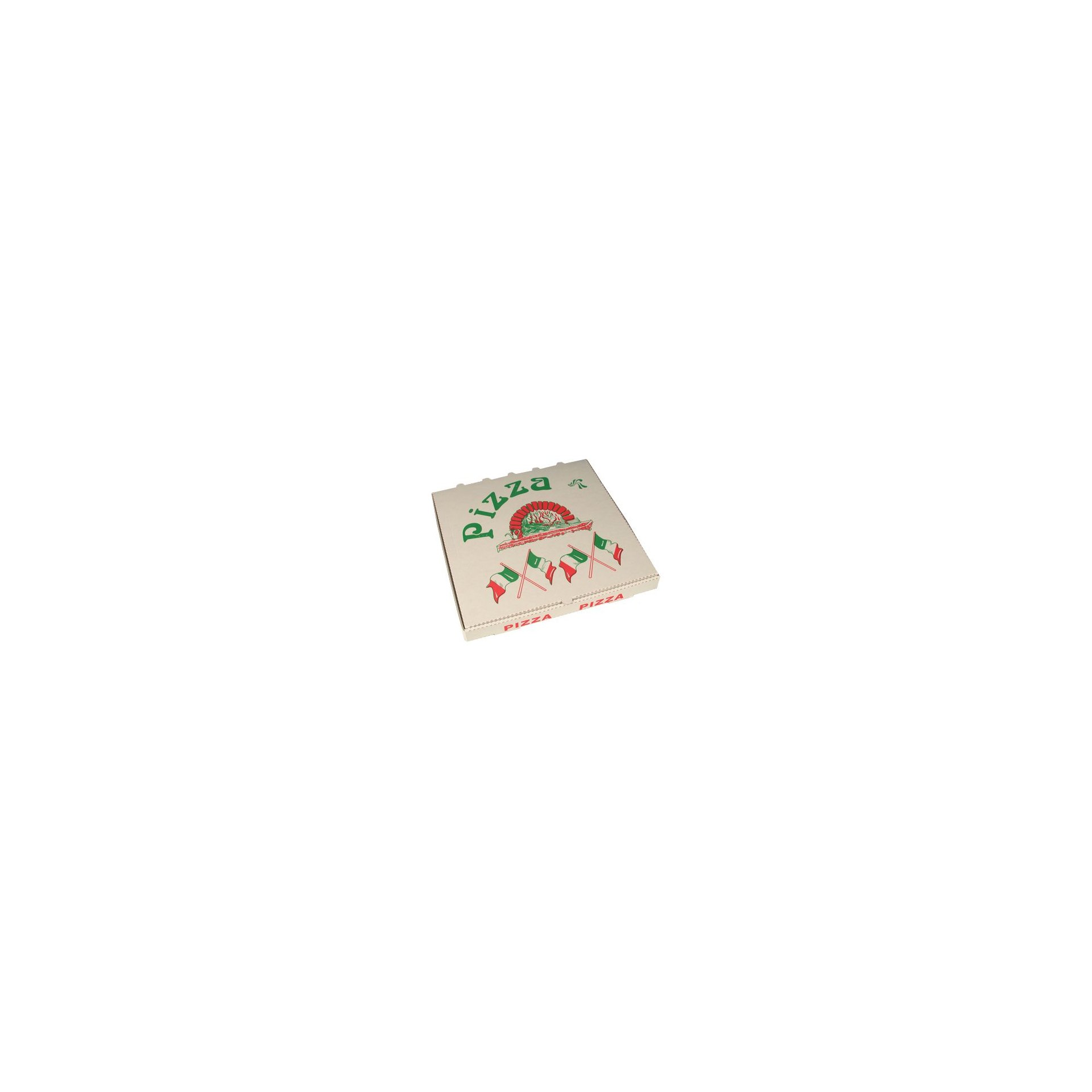 Pizzakartons, Cellulose eckig 33 cm x 33 cm x 4 cm "Italienische Flagge"