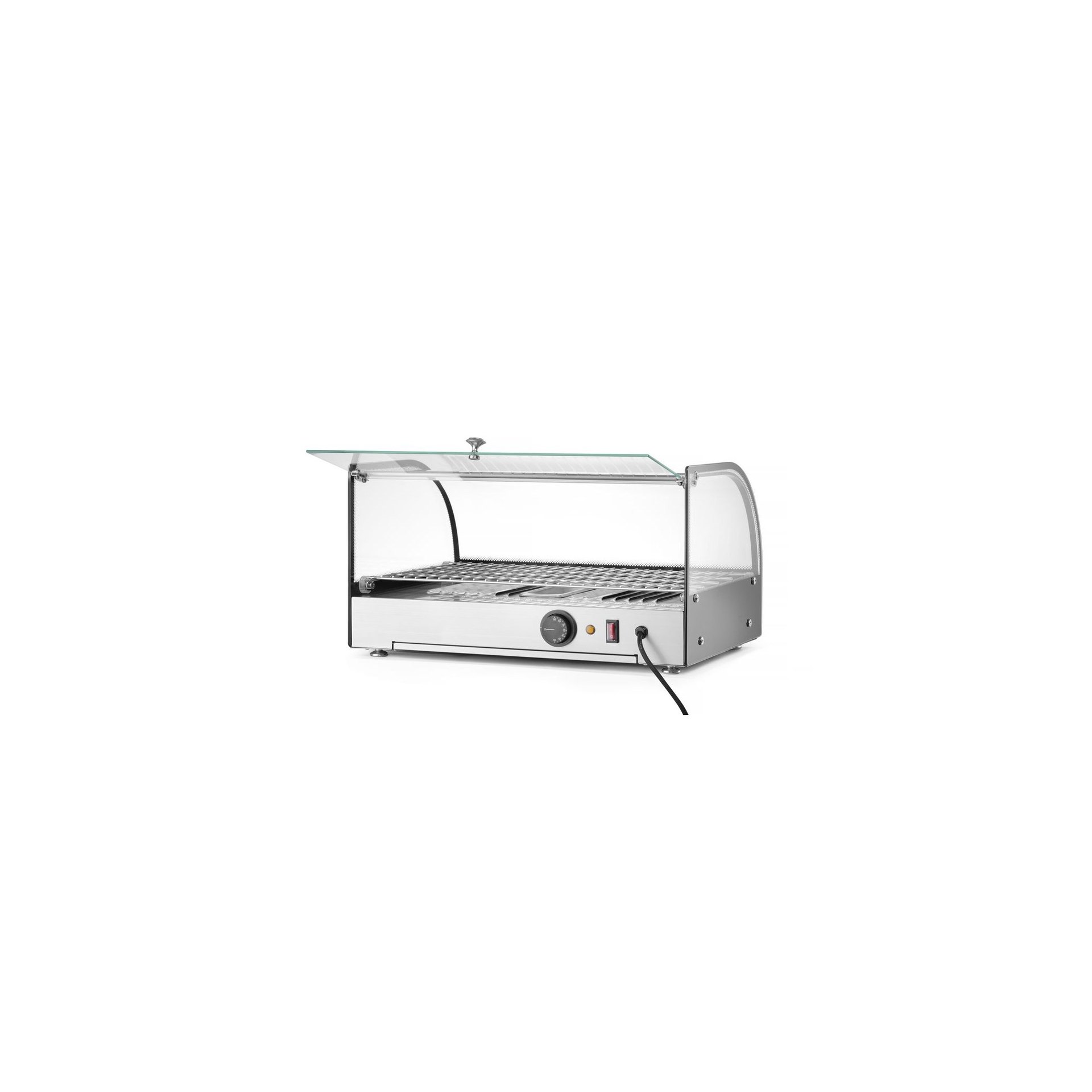 Beheiztes Thekendisplay, einzeln, Schwarz, 220-240V/800W, 554x376x(H)311mm Beheiztes Thekendisplay, einzeln, Schwarz, 220-240V/800W, 554x376x(H)311mm