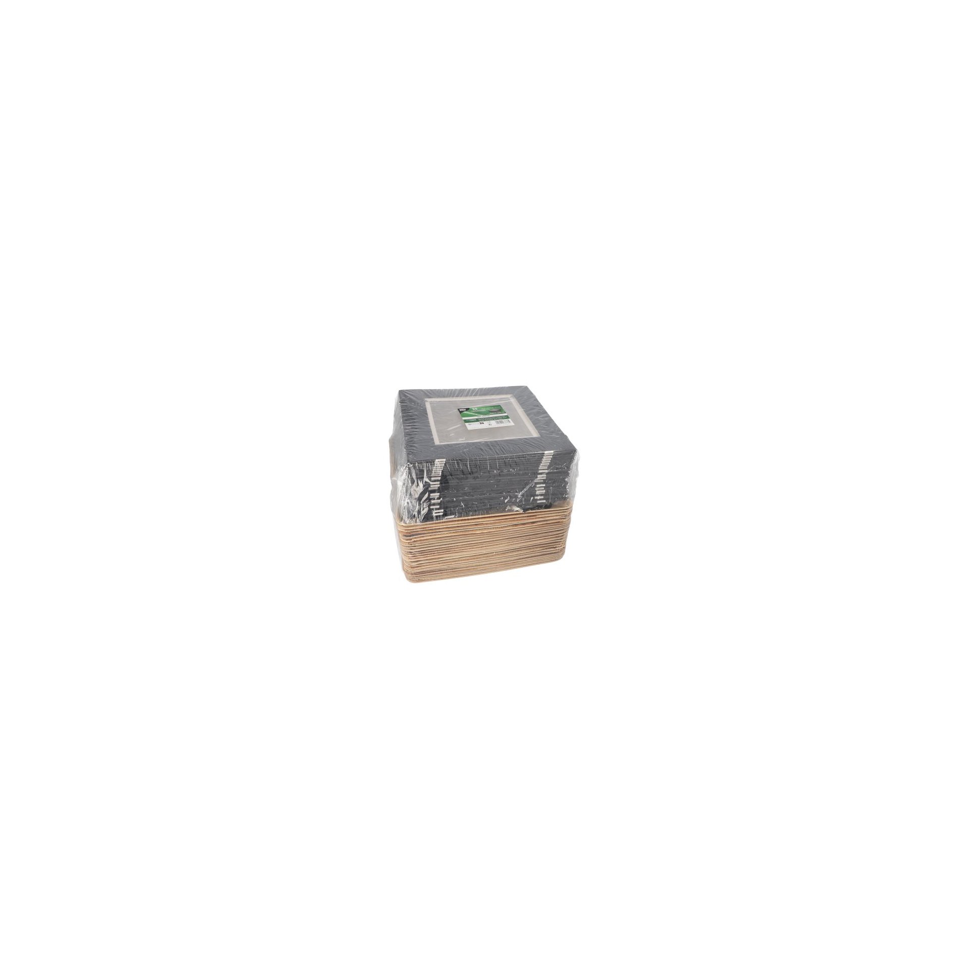 Tabletts, Palmblatt eckig 5 cm x 25,5 cm x 25,5 cm mit separatem Deckel und Banderole Tabletts, Palmblatt eckig 5 cm x 25,5 cm x 25,5 cm mit separatem Deckel und Banderole
