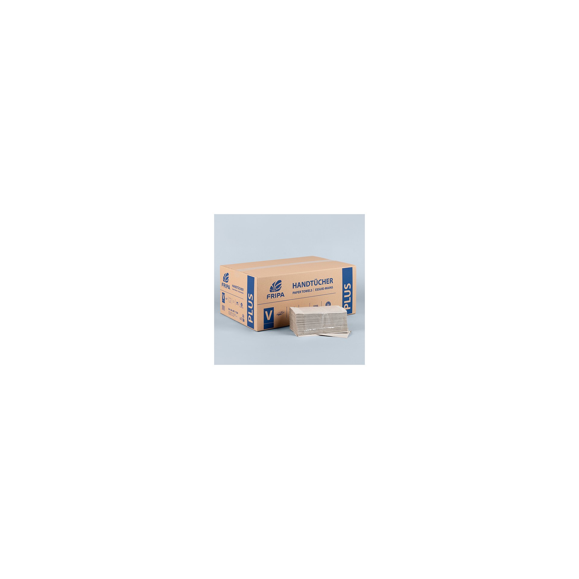 Blatt Handtuchpapier V-Falz 23 cm x 25 cm natur "Plus L" Zick-Zack, 1-lagig (20x250)