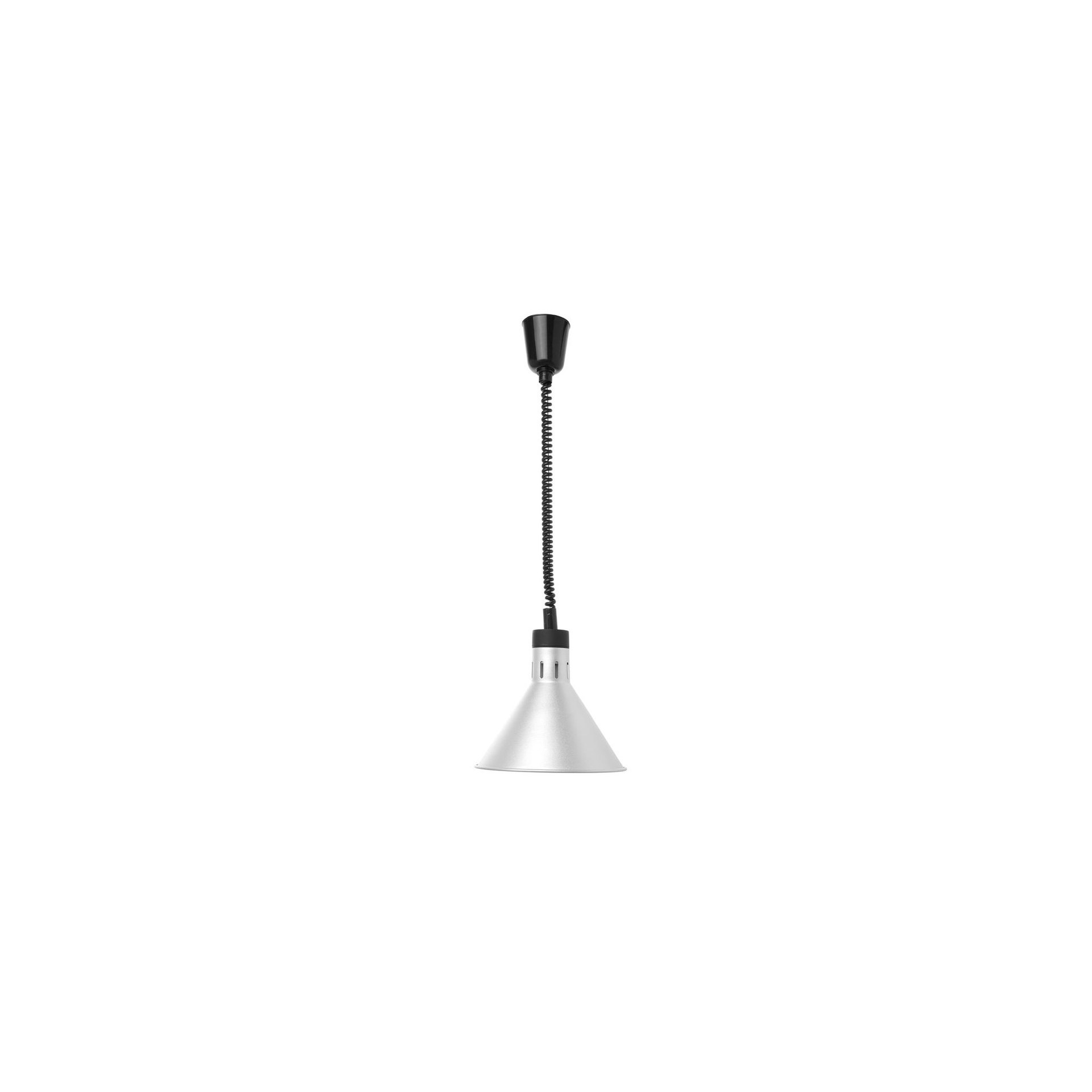Höhenverstellbare Wärmelampe konisch, Silber, 230V/250W, ⌀275x(H)250mm Höhenverstellbare Wärmelampe konisch, Silber, 230V/250W, ⌀275x(H)250mm