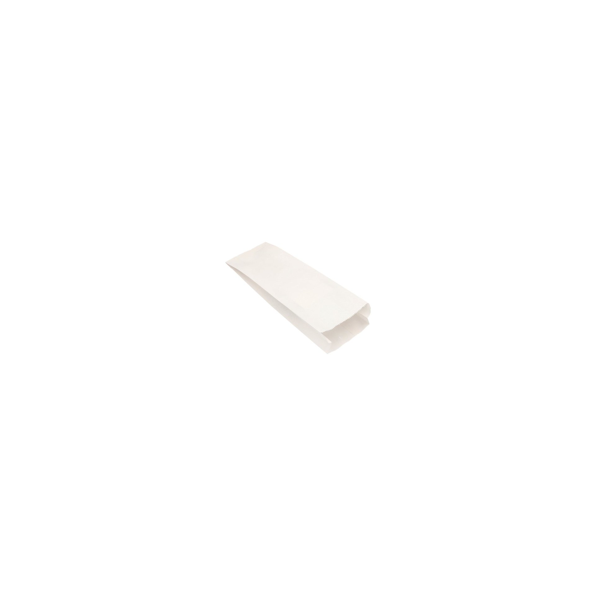 Papierfaltenbeutel, Cellulose, gefädelt 42 cm x 15 cm x 7 cm weiss Füllinhalt 3 kg