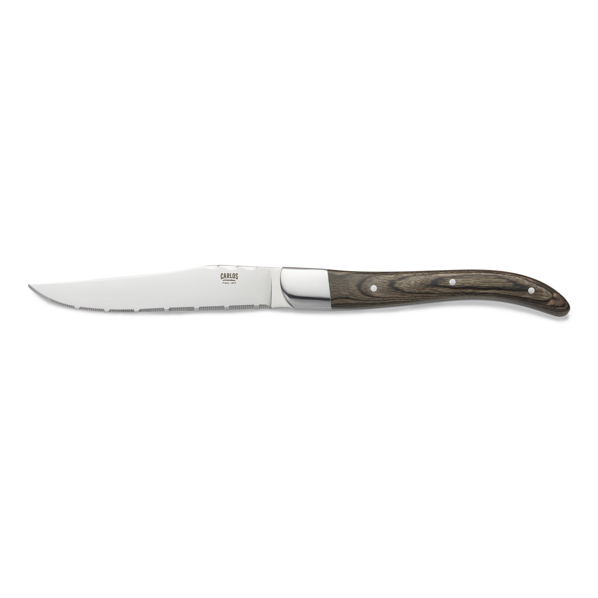 Steakmesser Set CARLOS, mit braunem Pakkaholzgriff, 23 cm