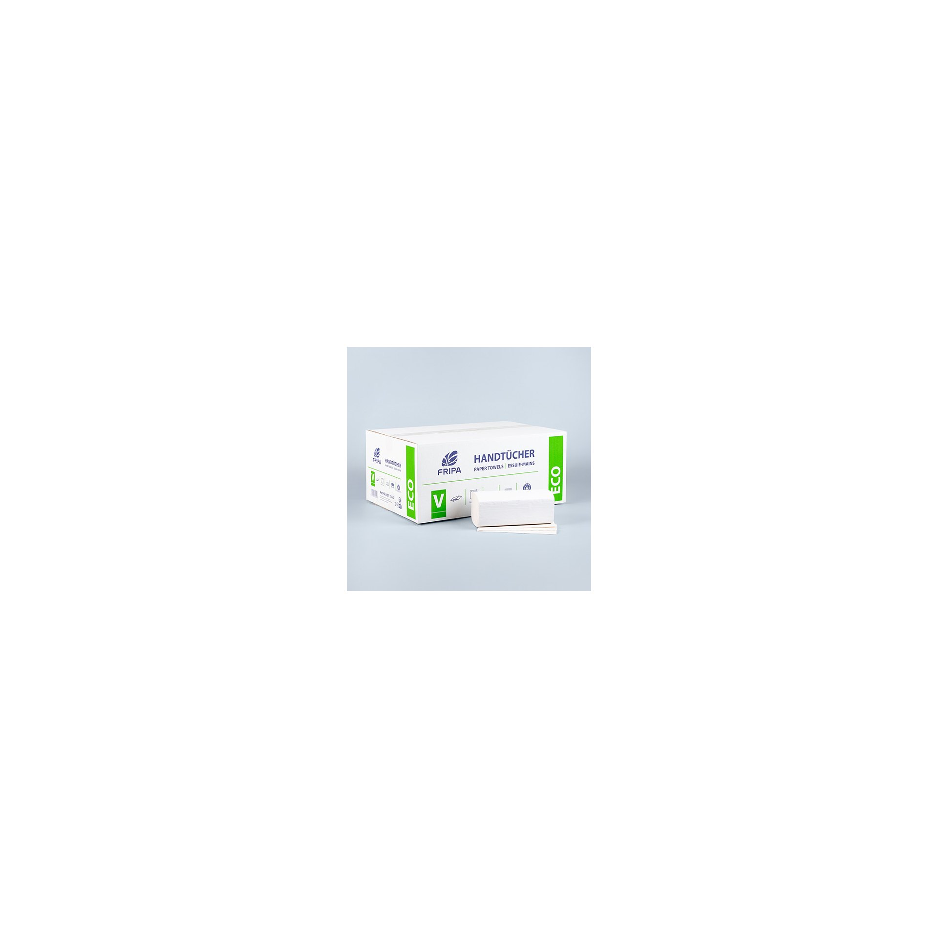 Blatt Handtuchpapier V-Falz 23 cm x 25 cm weiss "Eco" 2-lagig (20x160)