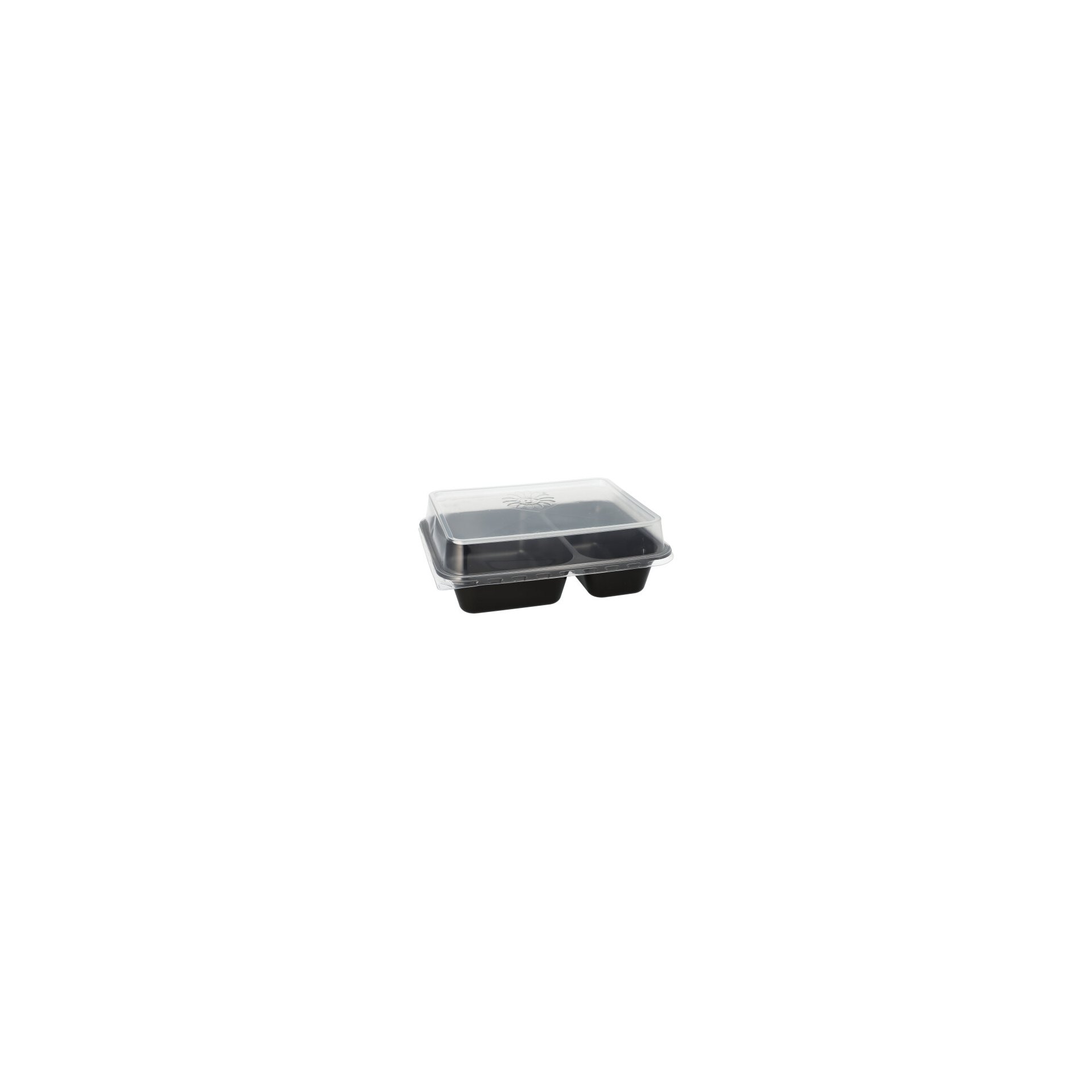 Mehrweg-Menüschalen PP 2-geteilt 4,5 cm x 22,7 cm x 17,8 cm schwarz