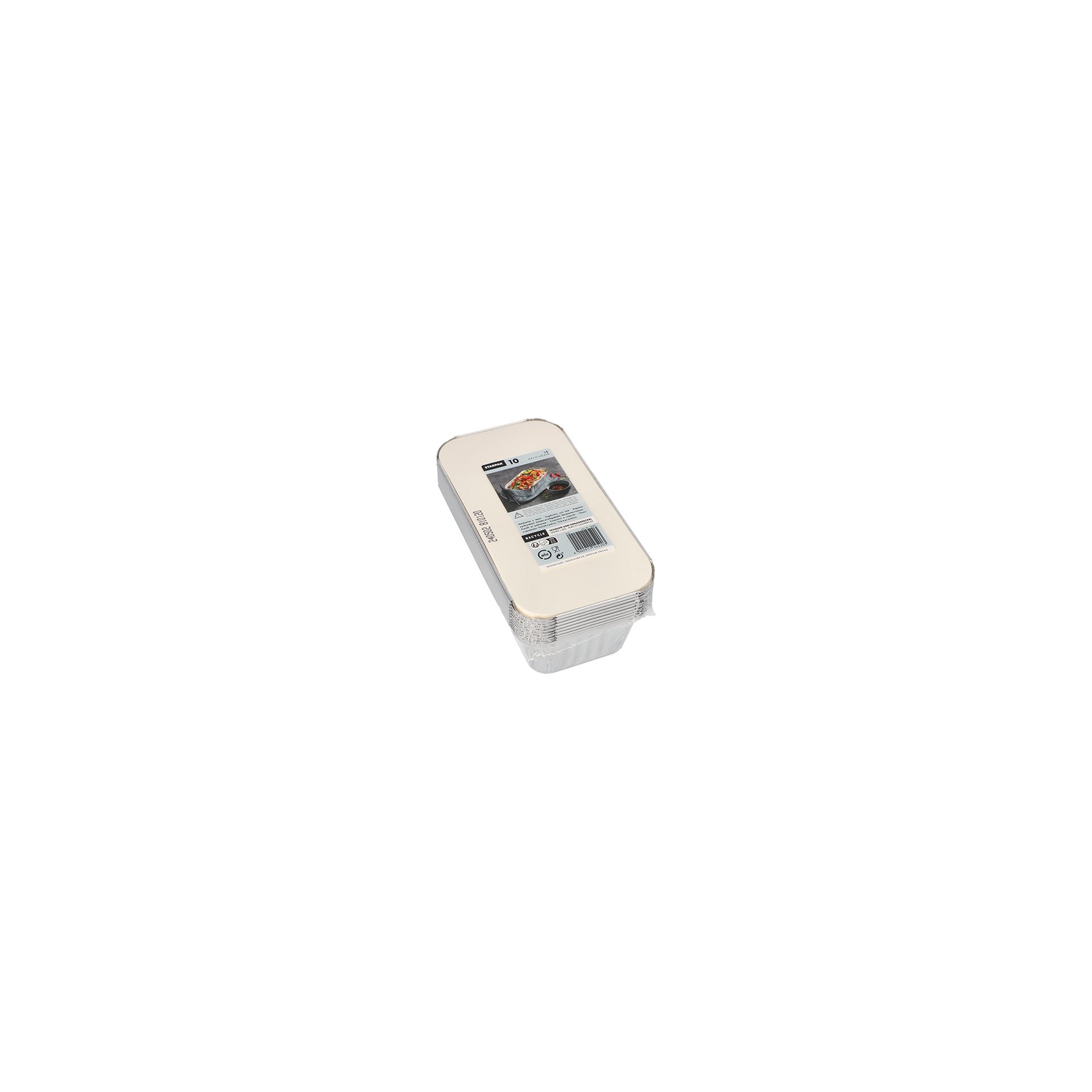 Schalen, Alu + Einlegedeckel, PE-beschichtet eckig 1 l 5,4 cm x 11 cm x 21,3 cm