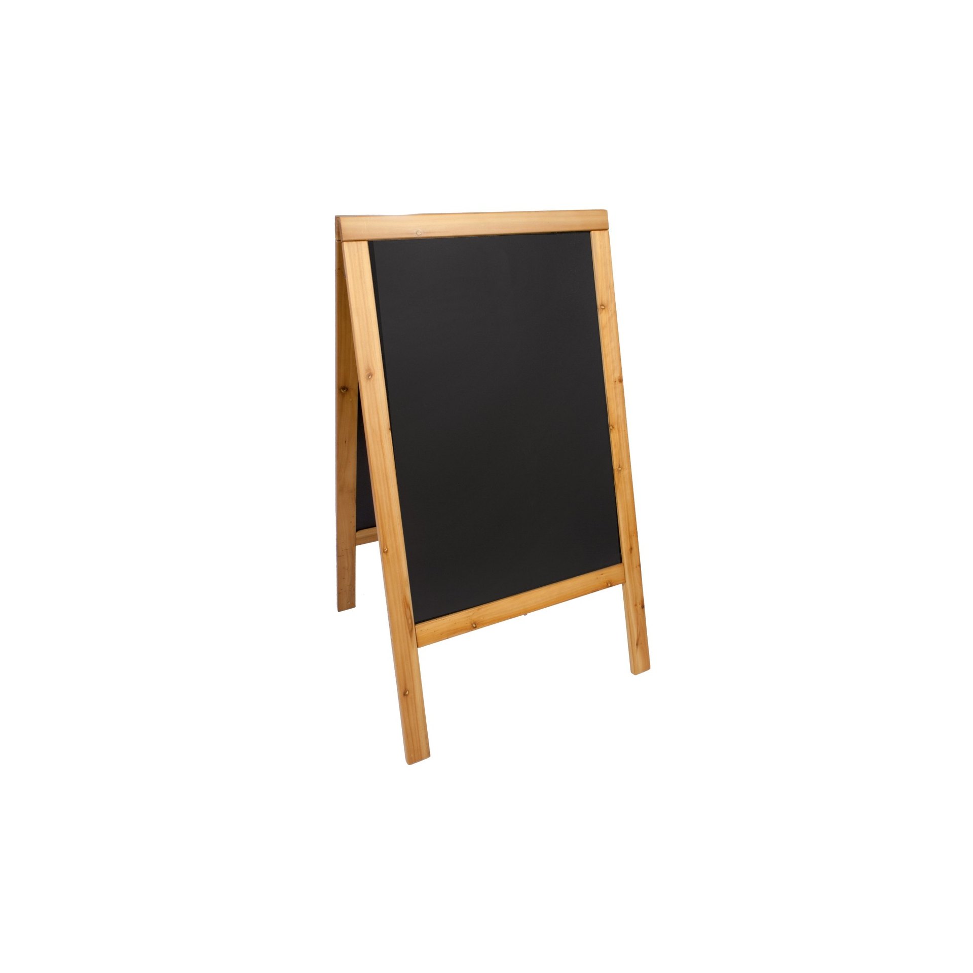 Kundenstopper mit Kreidetafel , teakfarben