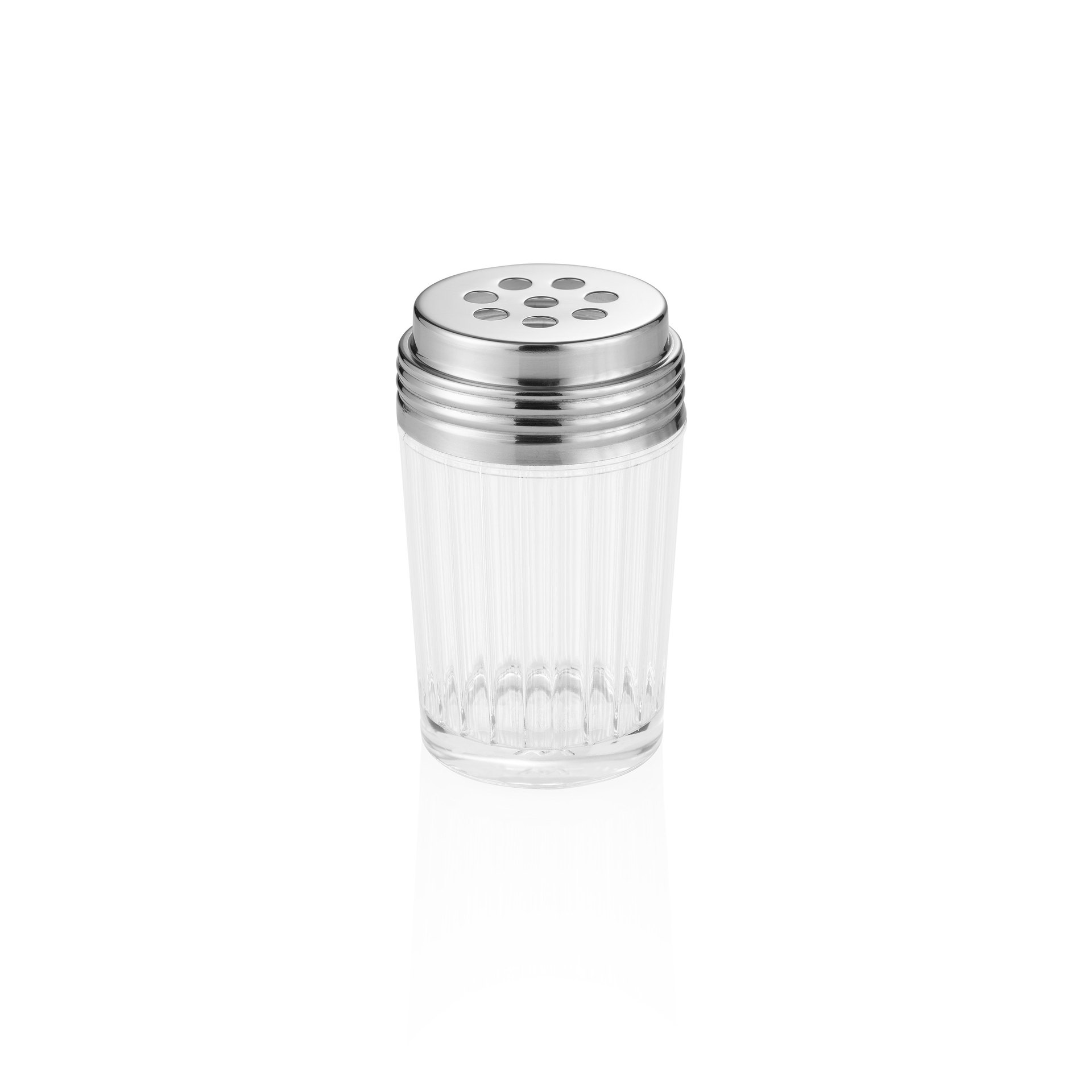Streuer, Ø 7 cm, Höhe 11,5 cm, 8 mm Perforierung, Glas Streuer, Ø 7 cm, Höhe 11,5 cm, 8 mm Perforierung, Glas
