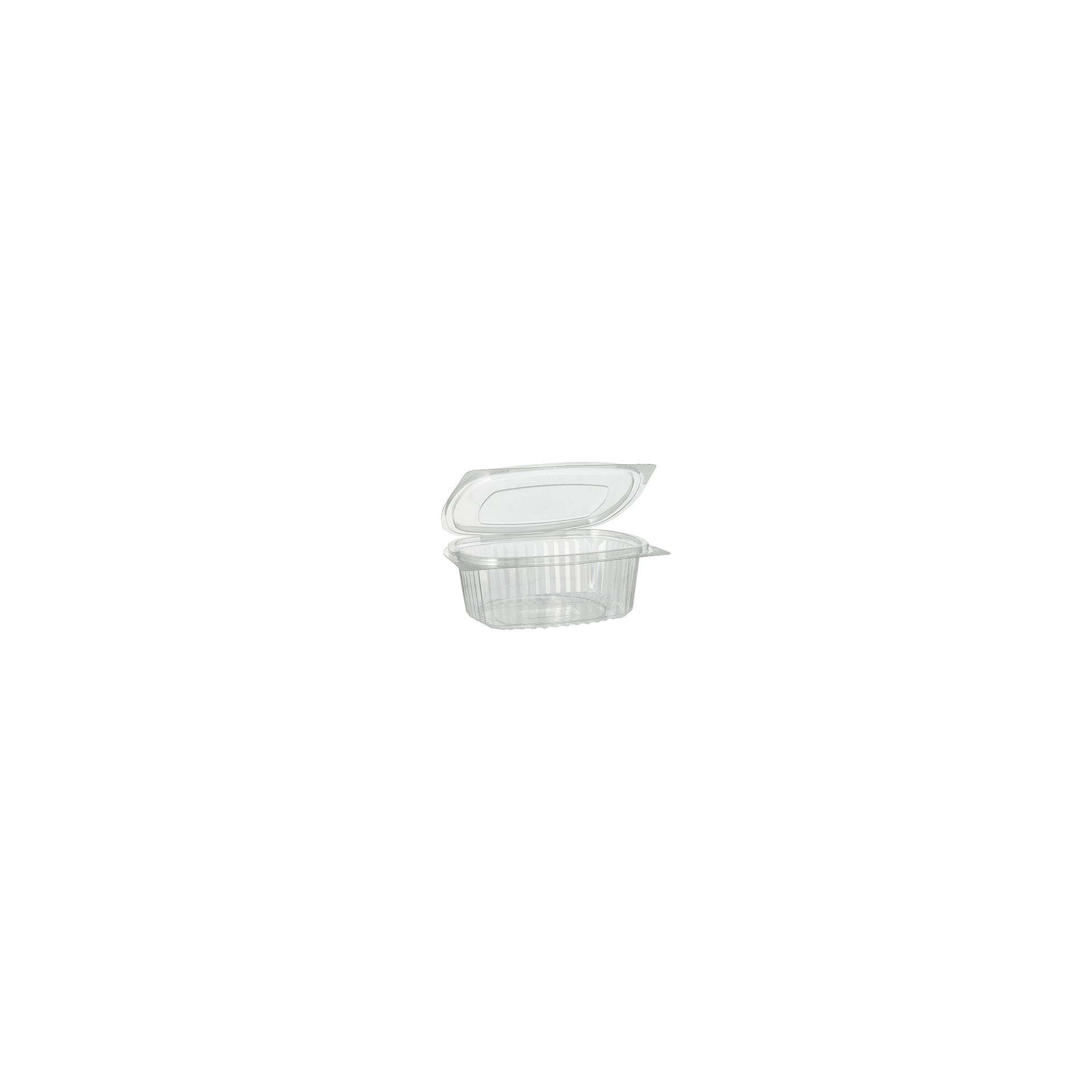 Feinkost- und Salatschalen mit Klappdeckel, R-PET oval 500 ml 5,5 cm x 12,4 cm x 15 cm klar Feinkost- und Salatschalen mit Klappdeckel, R-PET oval 500 ml 5,5 cm x 12,4 cm x 15 cm klar