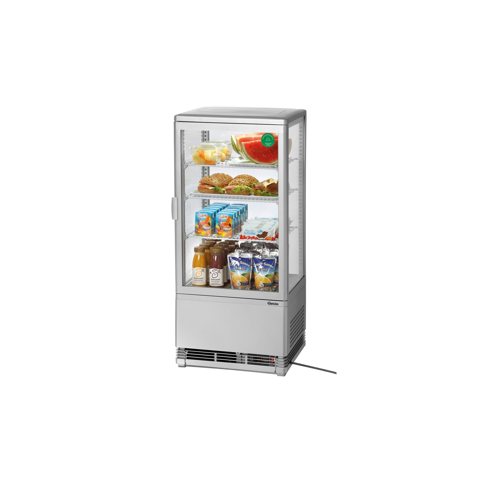 Mini-Kühlvitrine 78L, silber Mini-Kühlvitrine 78L, silber