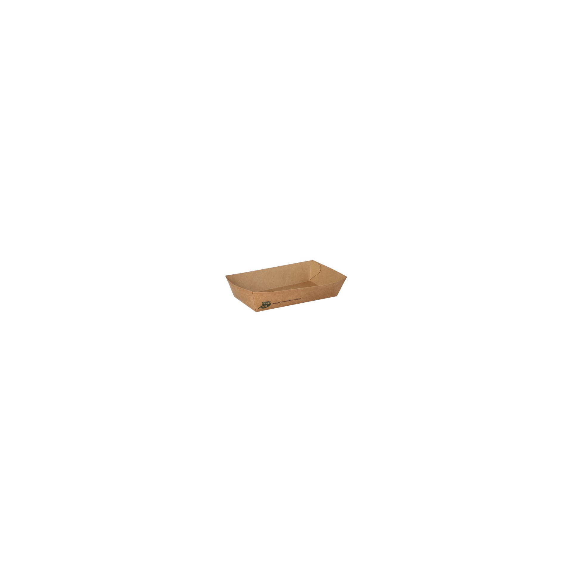 Snacktrays, Pappe "pure" 3,8 cm x 8,5 cm x 15,5 cm braun "100% Fair" groß Snacktrays, Pappe "pure" 3,8 cm x 8,5 cm x 15,5 cm braun "100% Fair" groß
